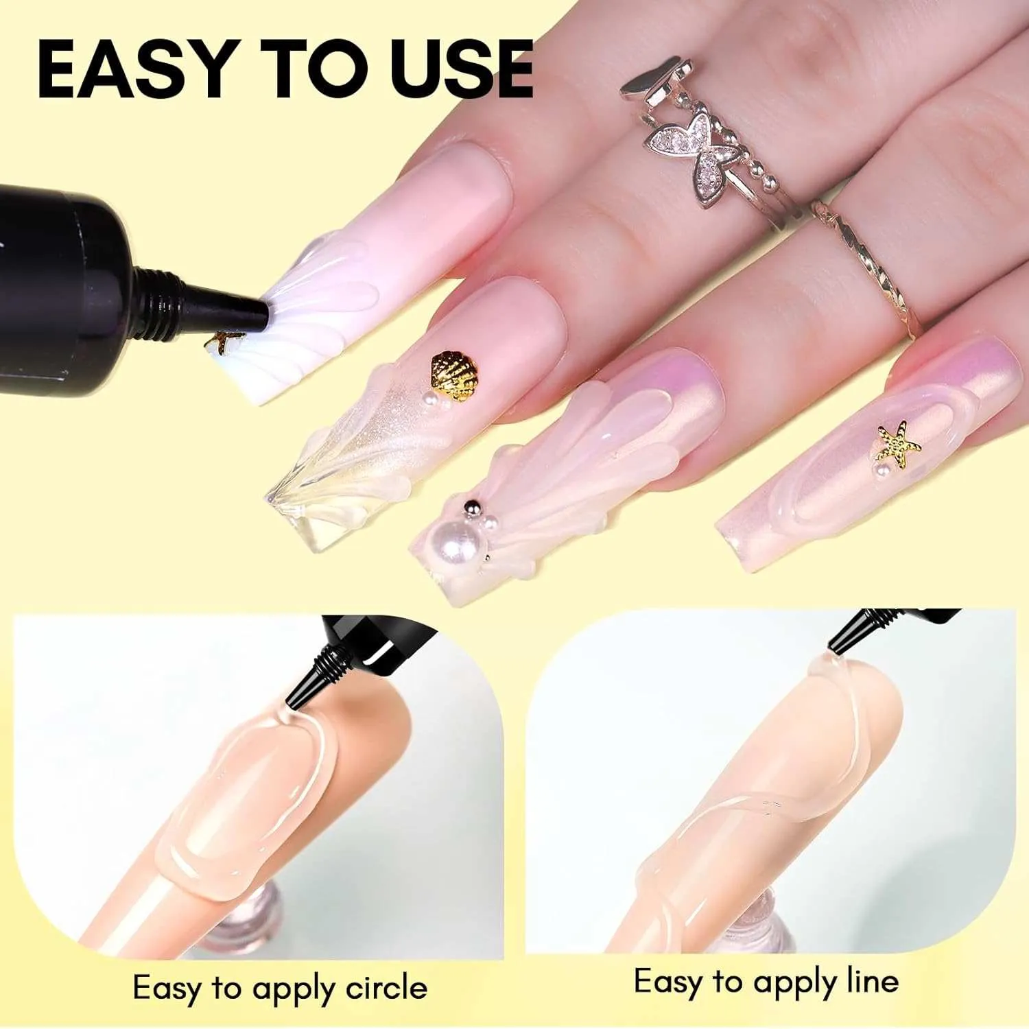 Makartt 3D Nail Gel Hard Solid Nail Glue Gel transparent
