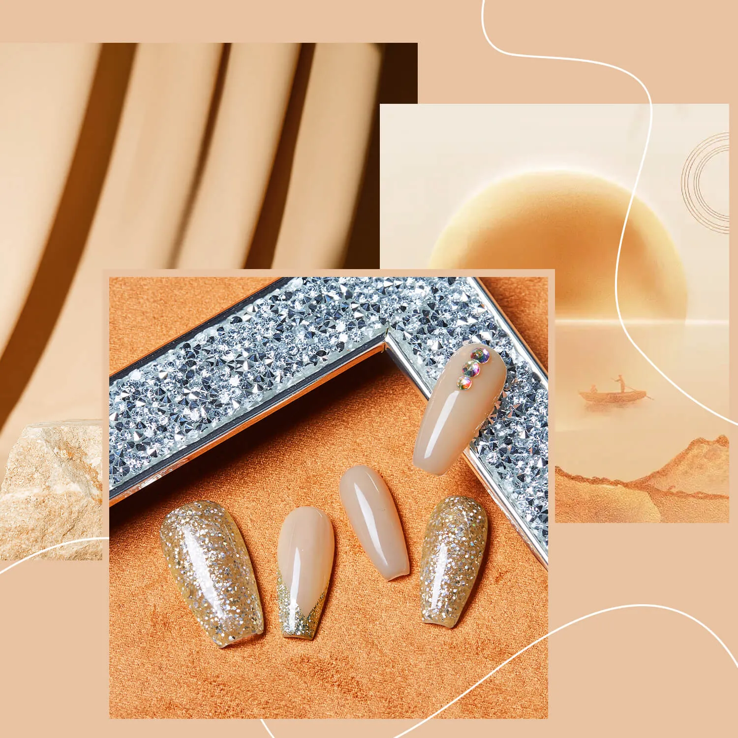 Modelones Gilded Glamour polygel 15g guldglitter