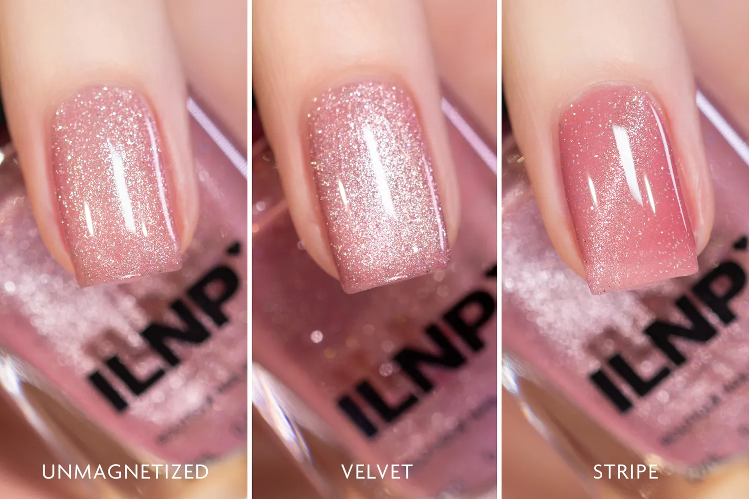 ILNP Pink Suede Velvet nagellack rosa magnetiskt