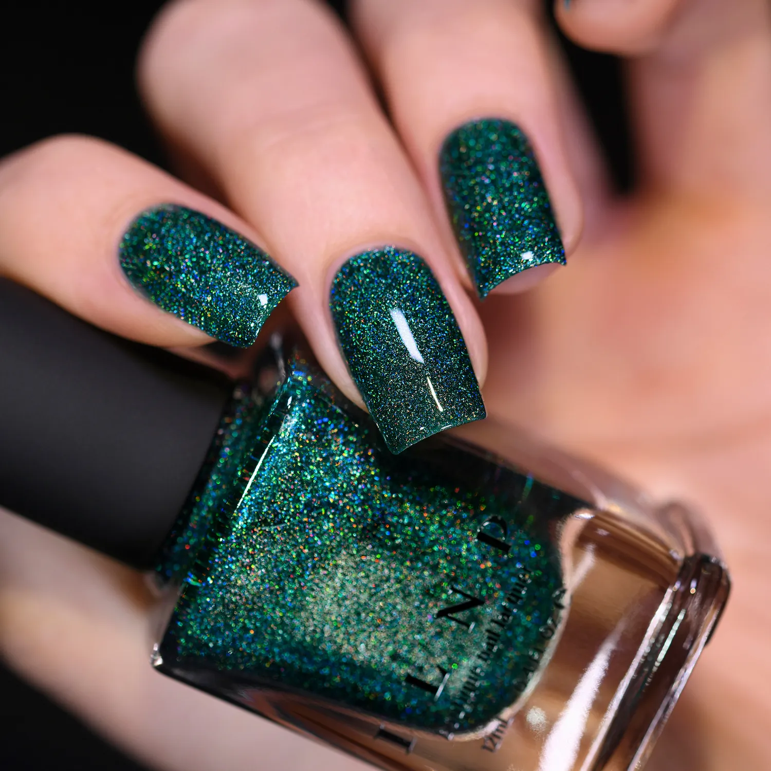 ILNP Park Ave nagellack djupt jadegrön holo