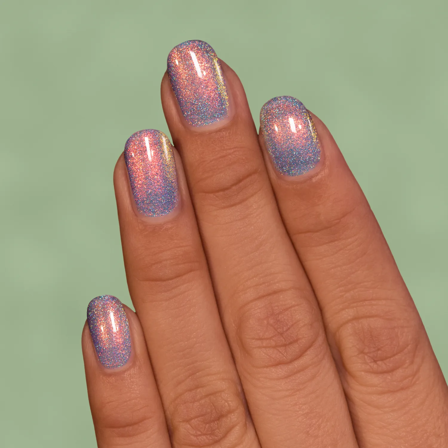 ILNP Bluebell nagellack ljusblå jelly holo