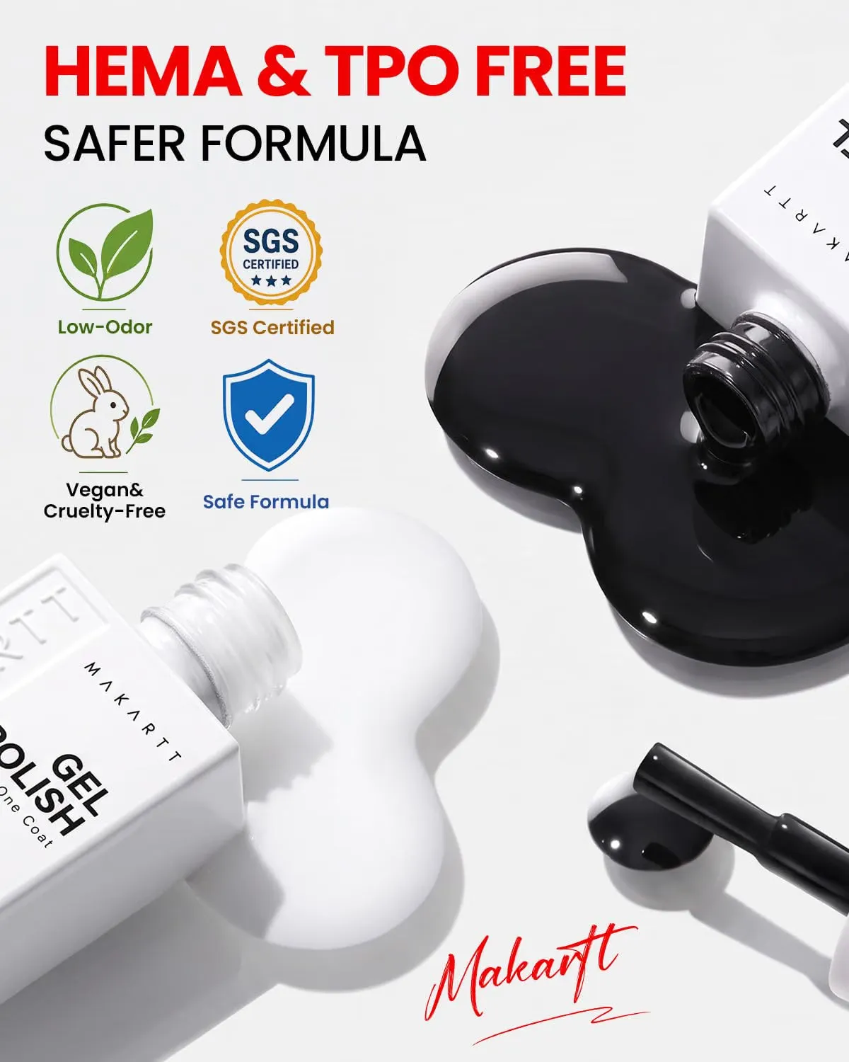 Makartt Hema-Free gellack set svart vit högtäckande