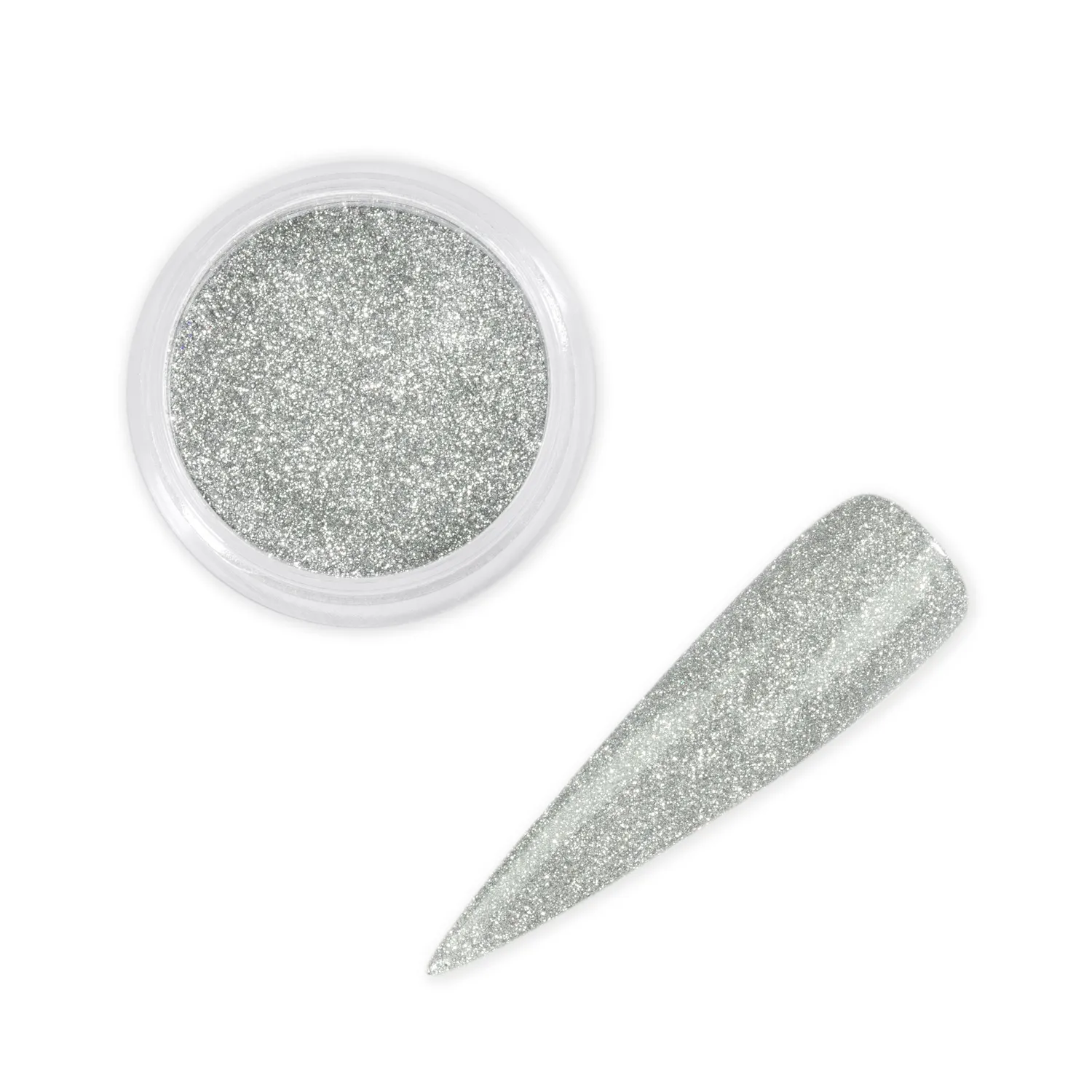 Iz Beauty Silver nagelglitter 6g fint silver