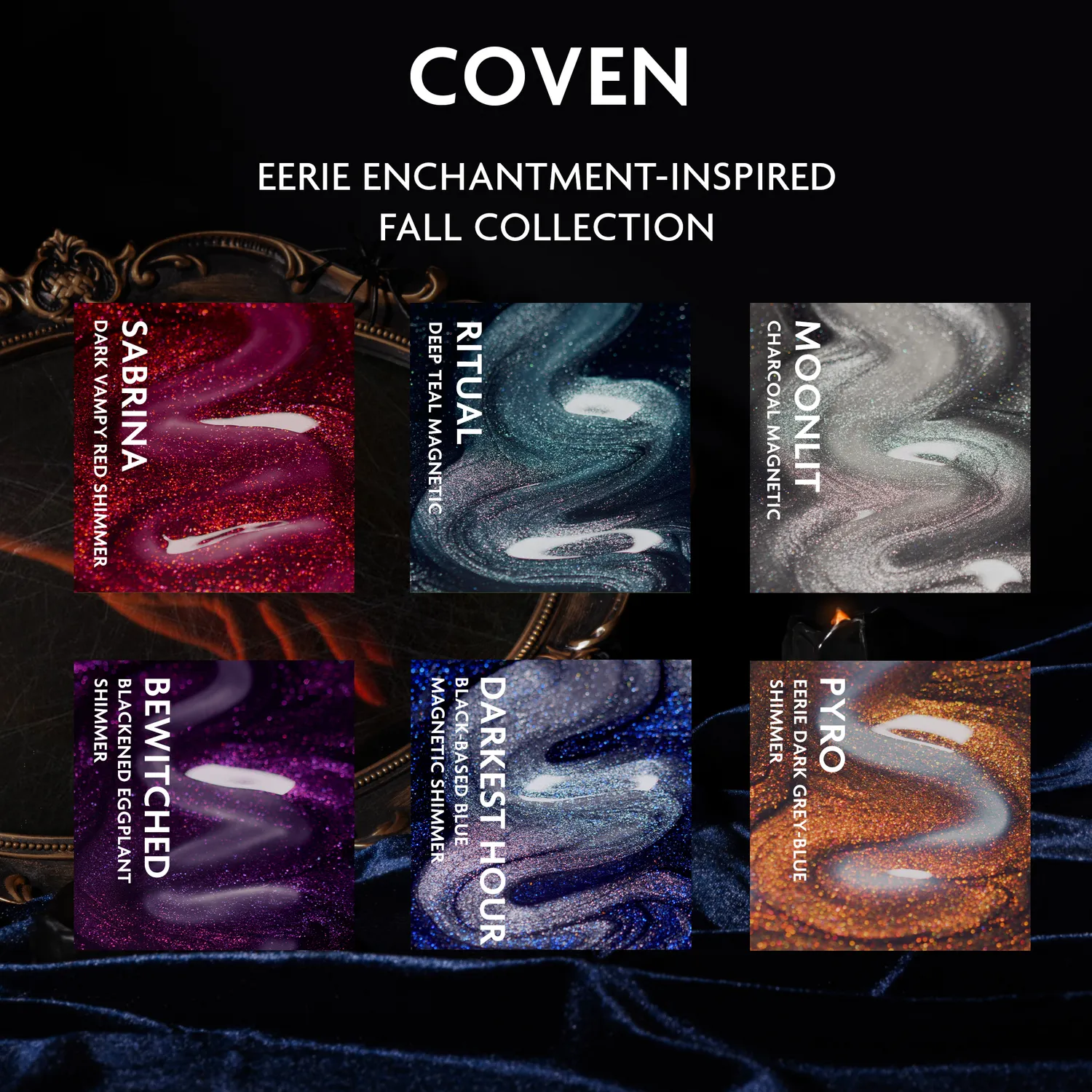 ILNP Coven nagellack set 6-pack mörka skiftande
