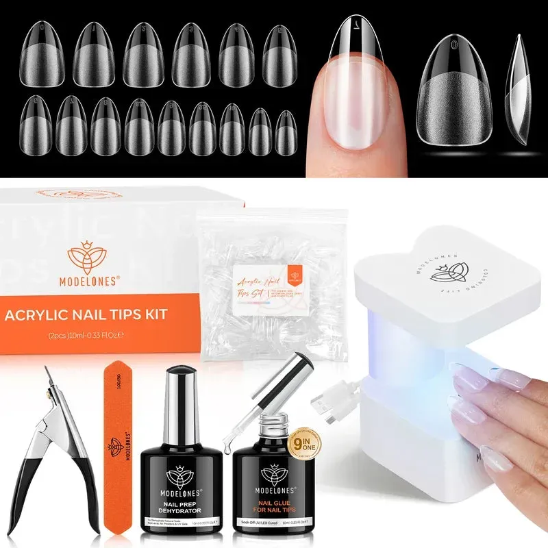 modelones Short Almond nageltippar kit 510 st