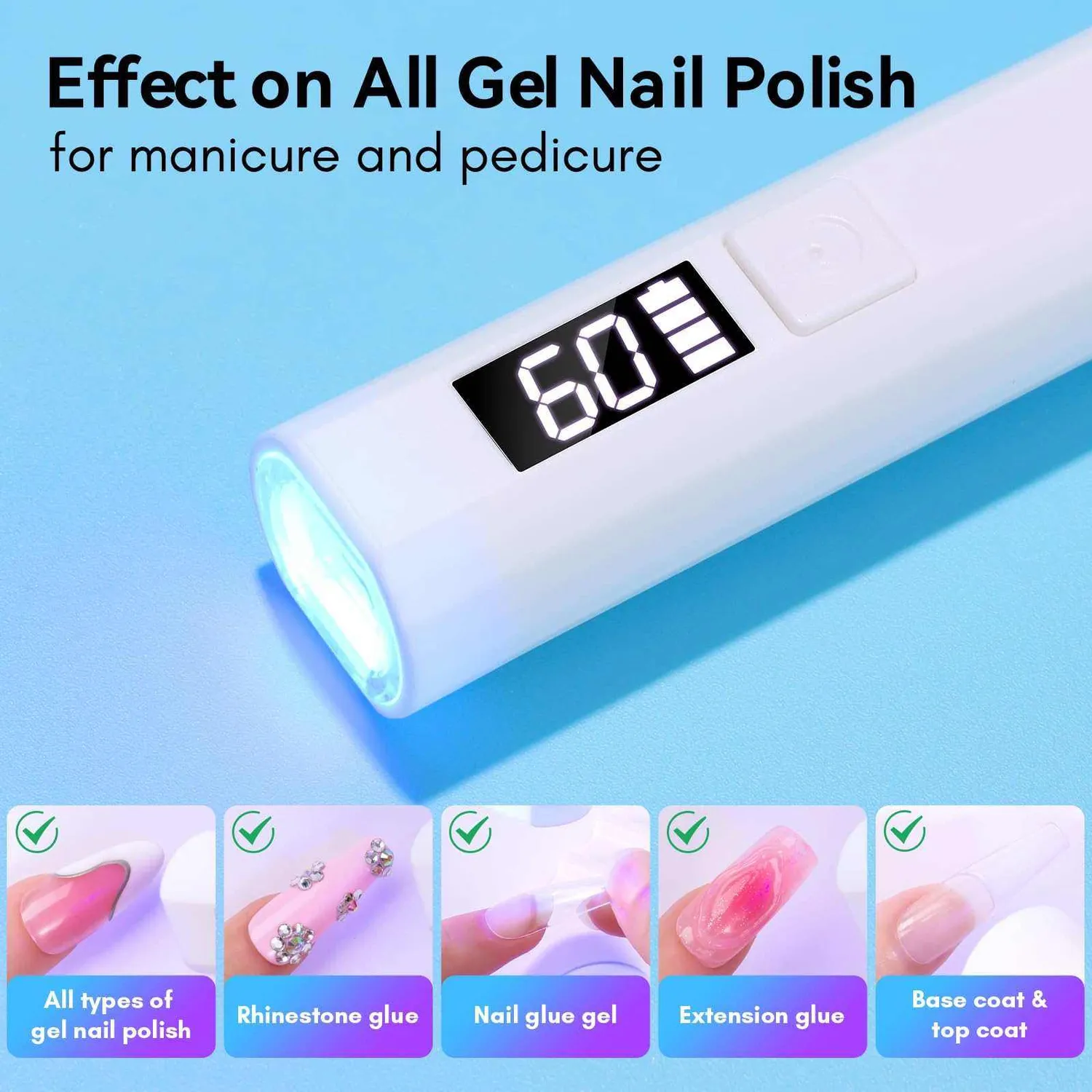 Makartt Mini Handheld LED nagellampa vit portabel