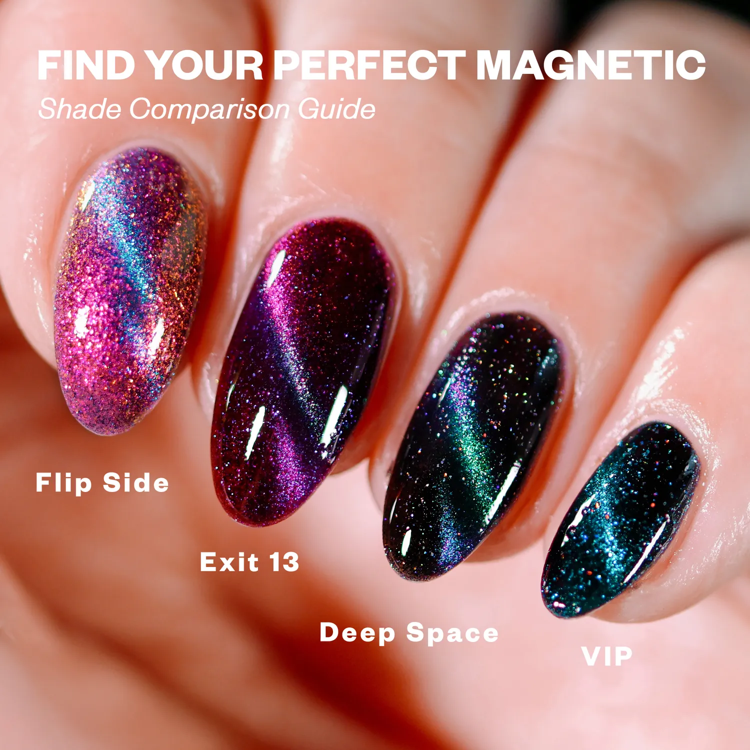 ILNP Deep Space nagellack magnetiskt teal-lila