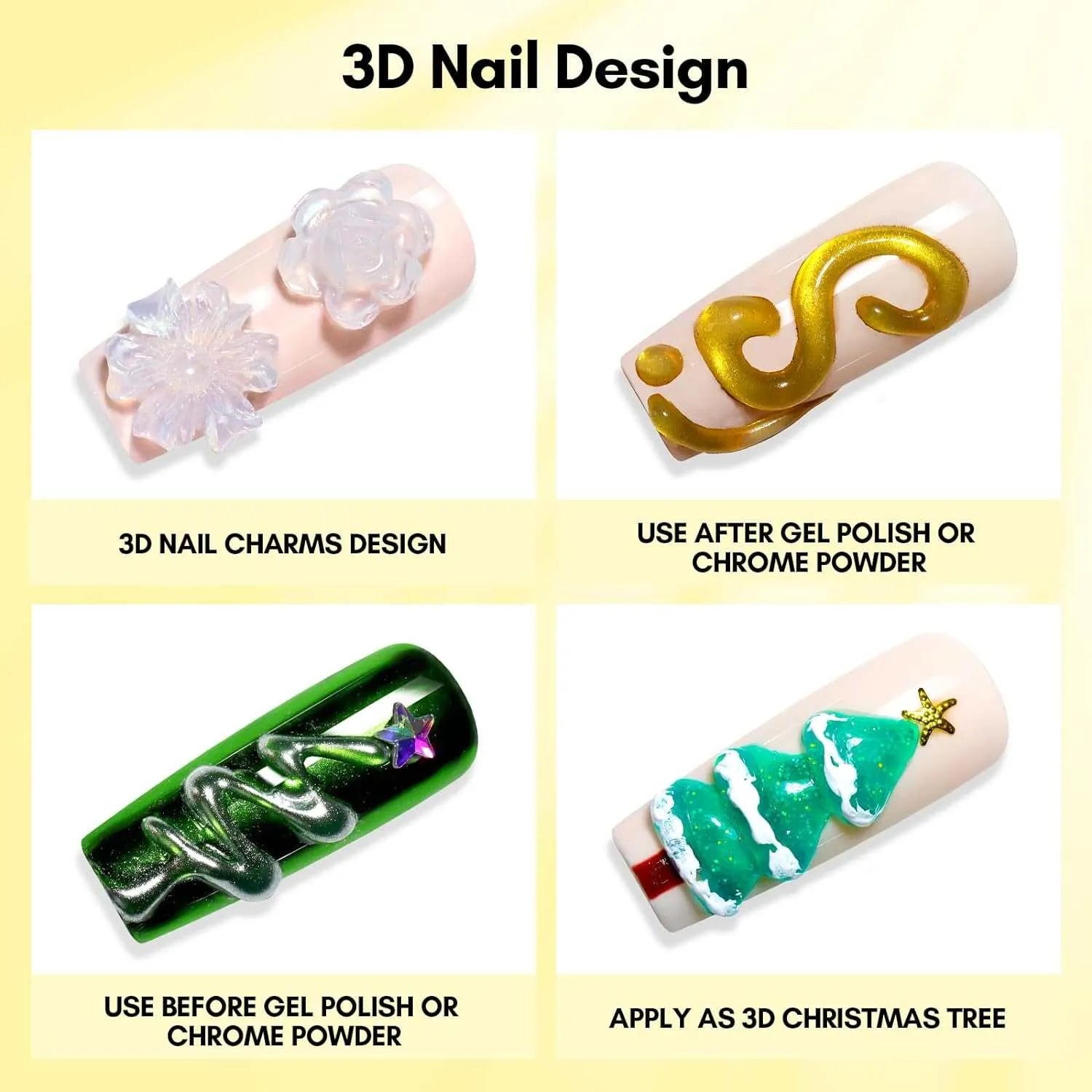Makartt 3D Nail Gel Hard Solid Nail Glue Gel transparent