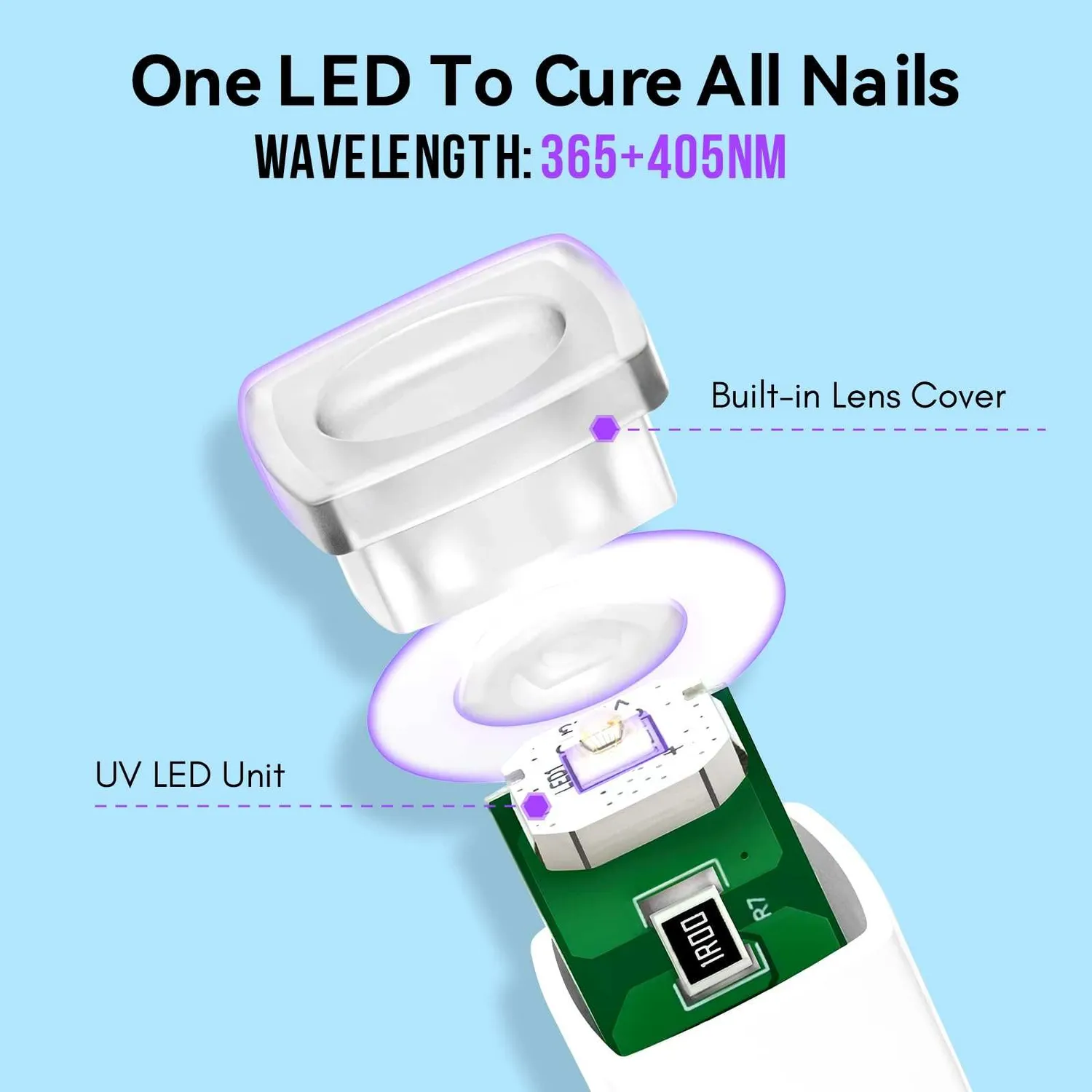 Makartt Mini Handheld LED nagellampa vit portabel