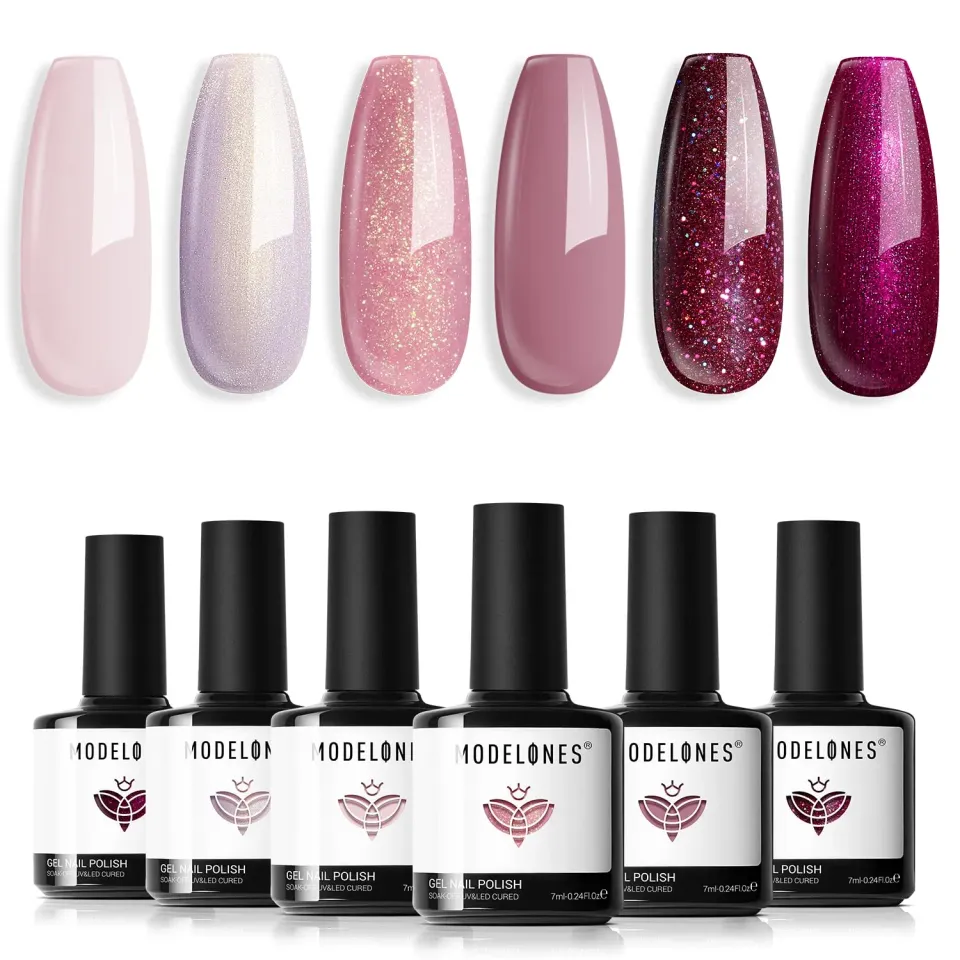 Modelones Rose Garden gellack 6-pack nude glitter