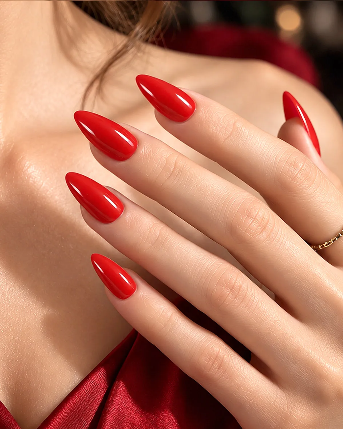 Makartt High Gloss Press On Nails Set lösnaglar Candy Apple
