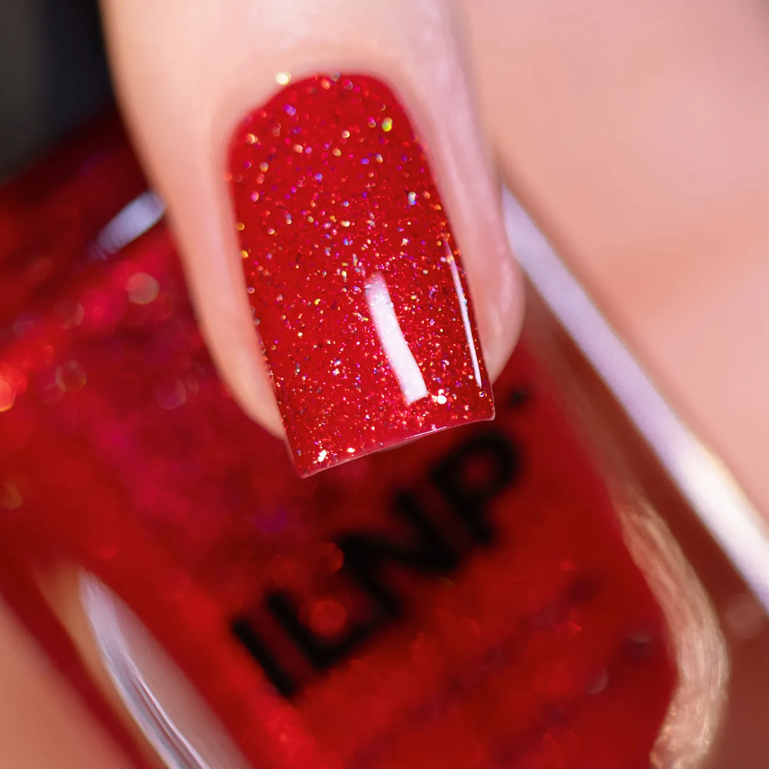 ILNP Stopping Traffic holografiskt nagellack röd