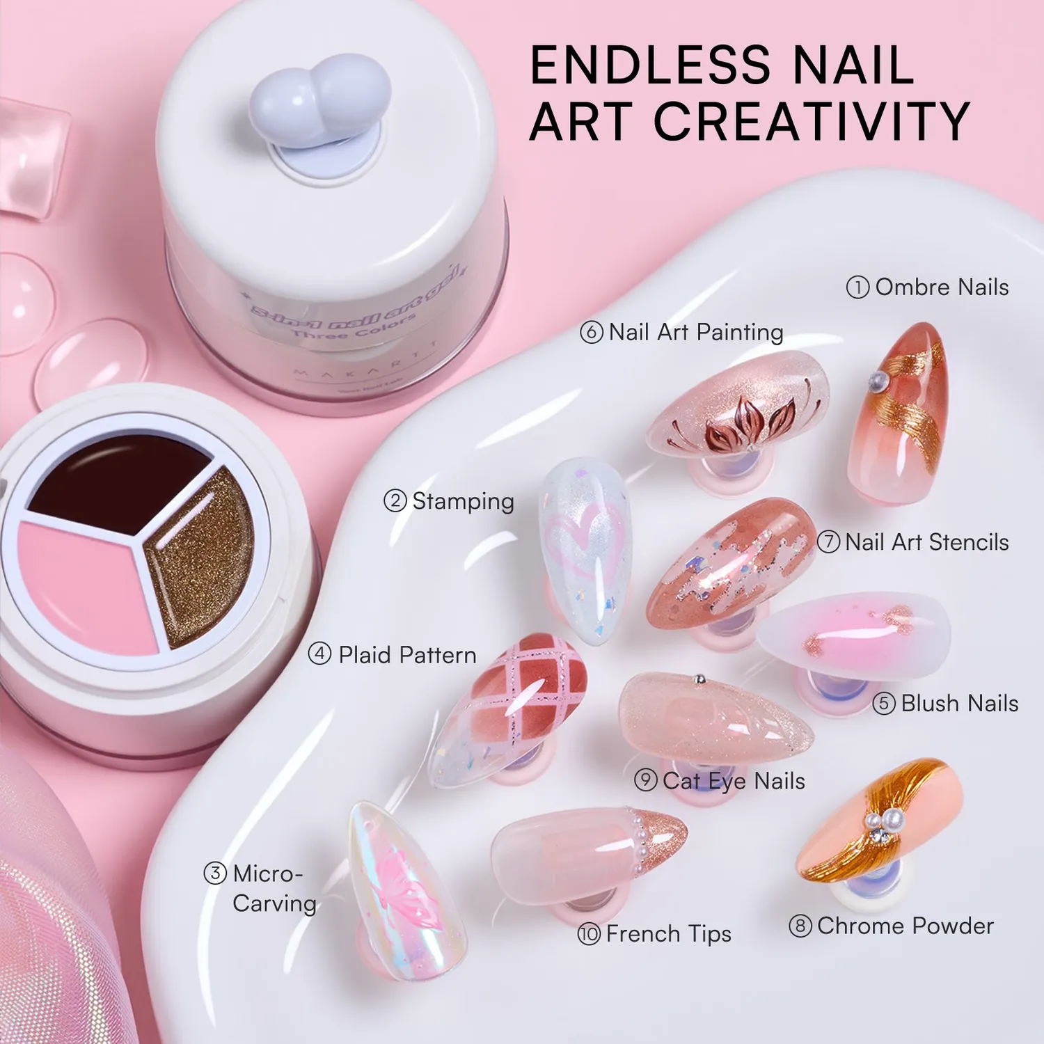 Makartt ColorPot 5-i-1 nail art gel Frosty Blend täckande