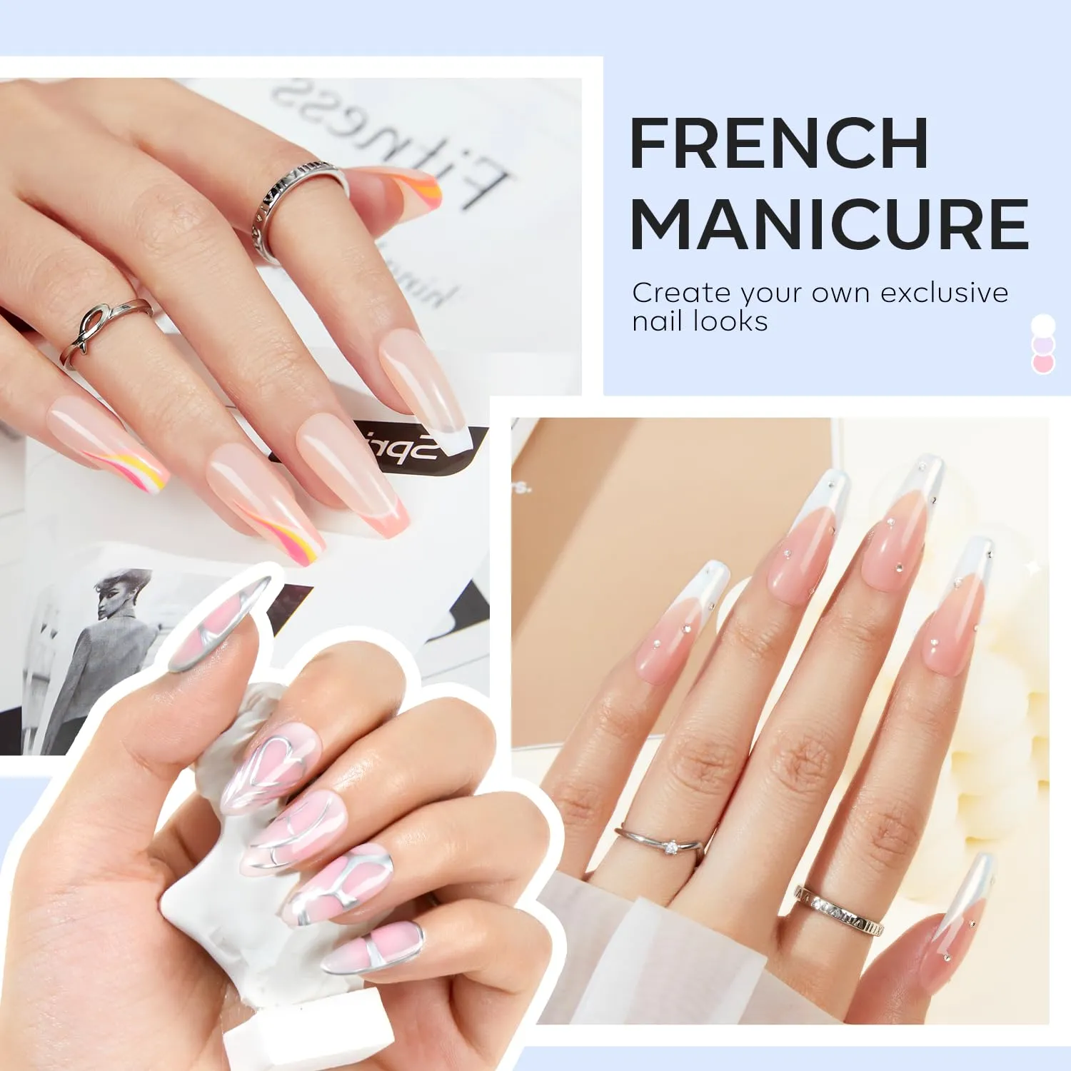 modelones French Manicure stamper set 6 delar silikon