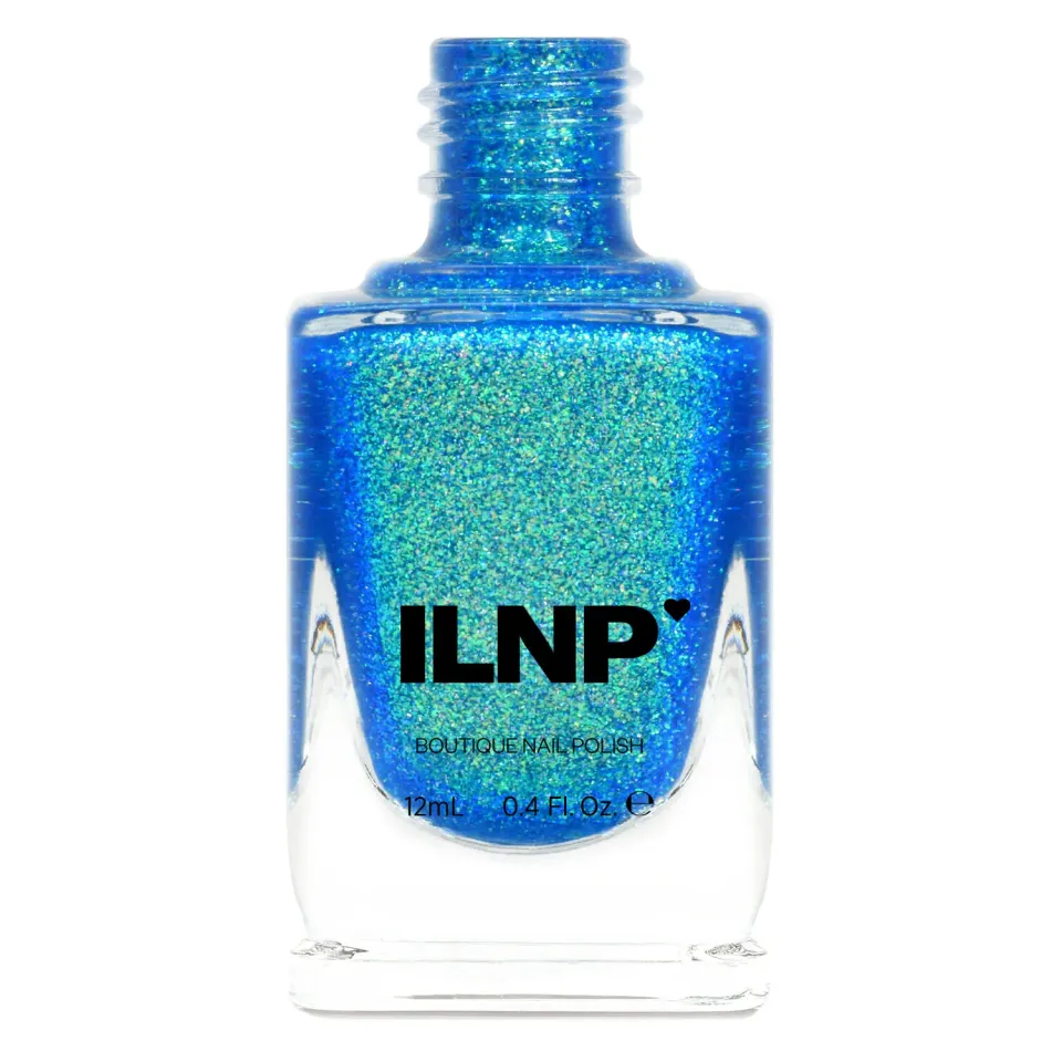 ILNP Blue Lagoon nagellack turkost holografiskt jelly