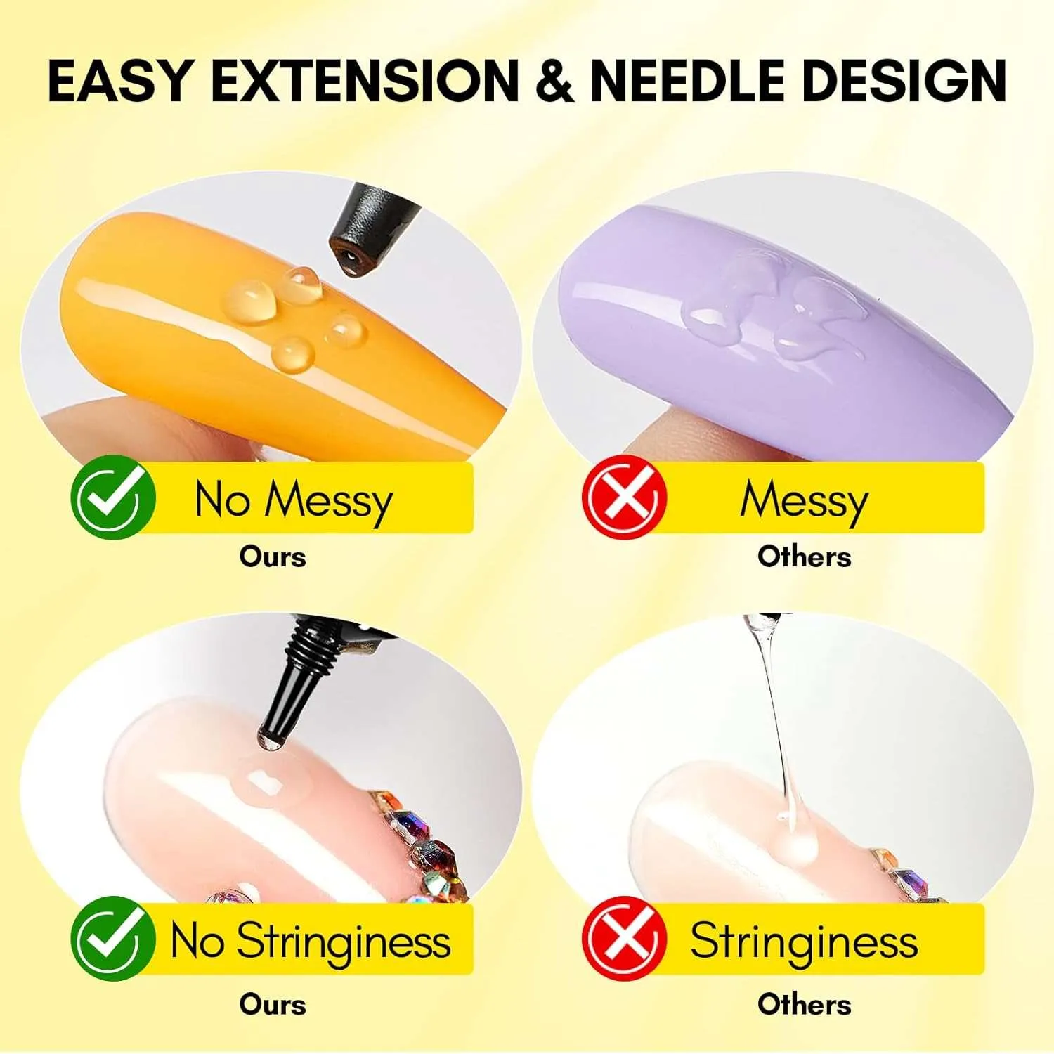Makartt 3D Nail Gel Hard Solid Nail Glue Gel transparent
