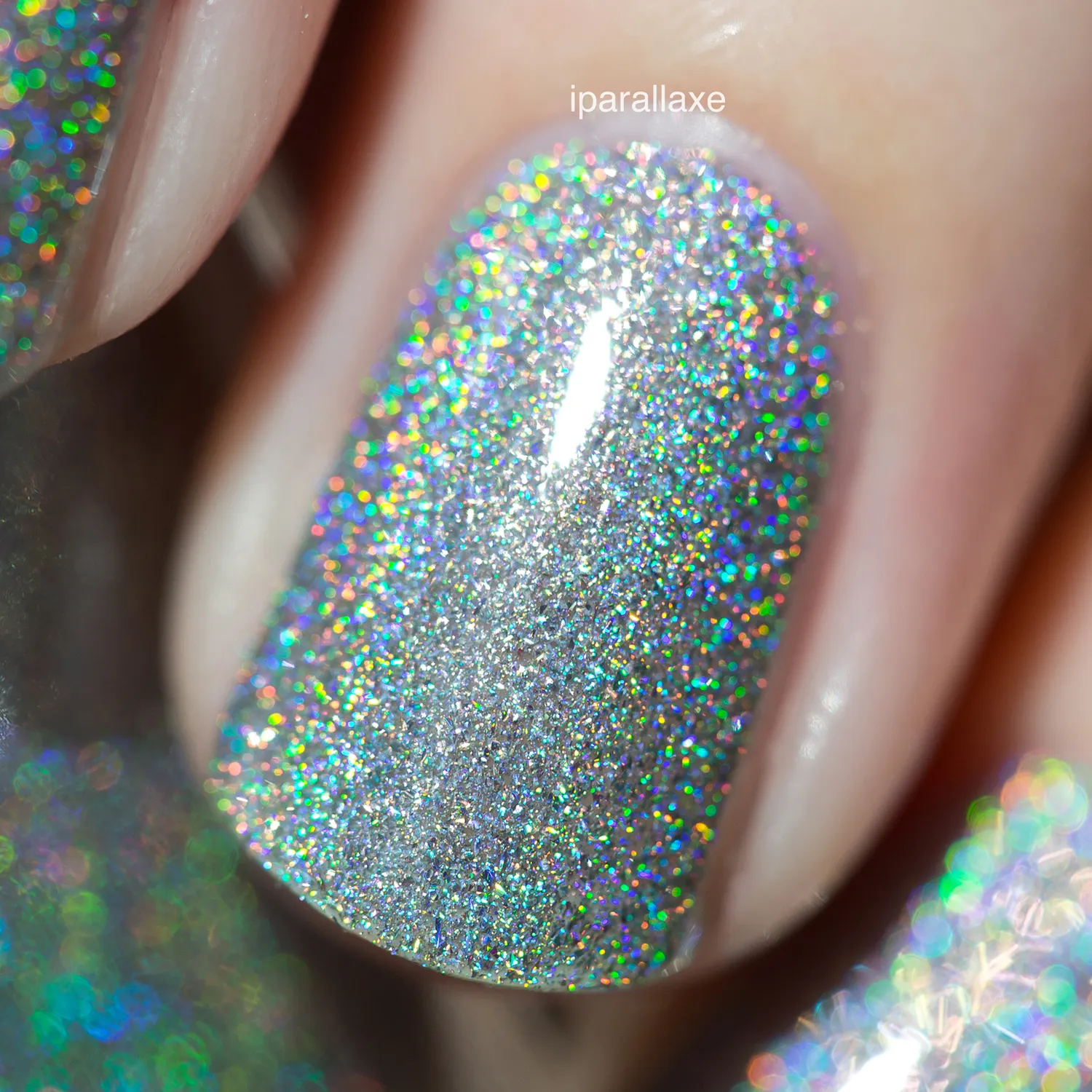 ILNP MEGA X nagellack holografiskt silverglitter