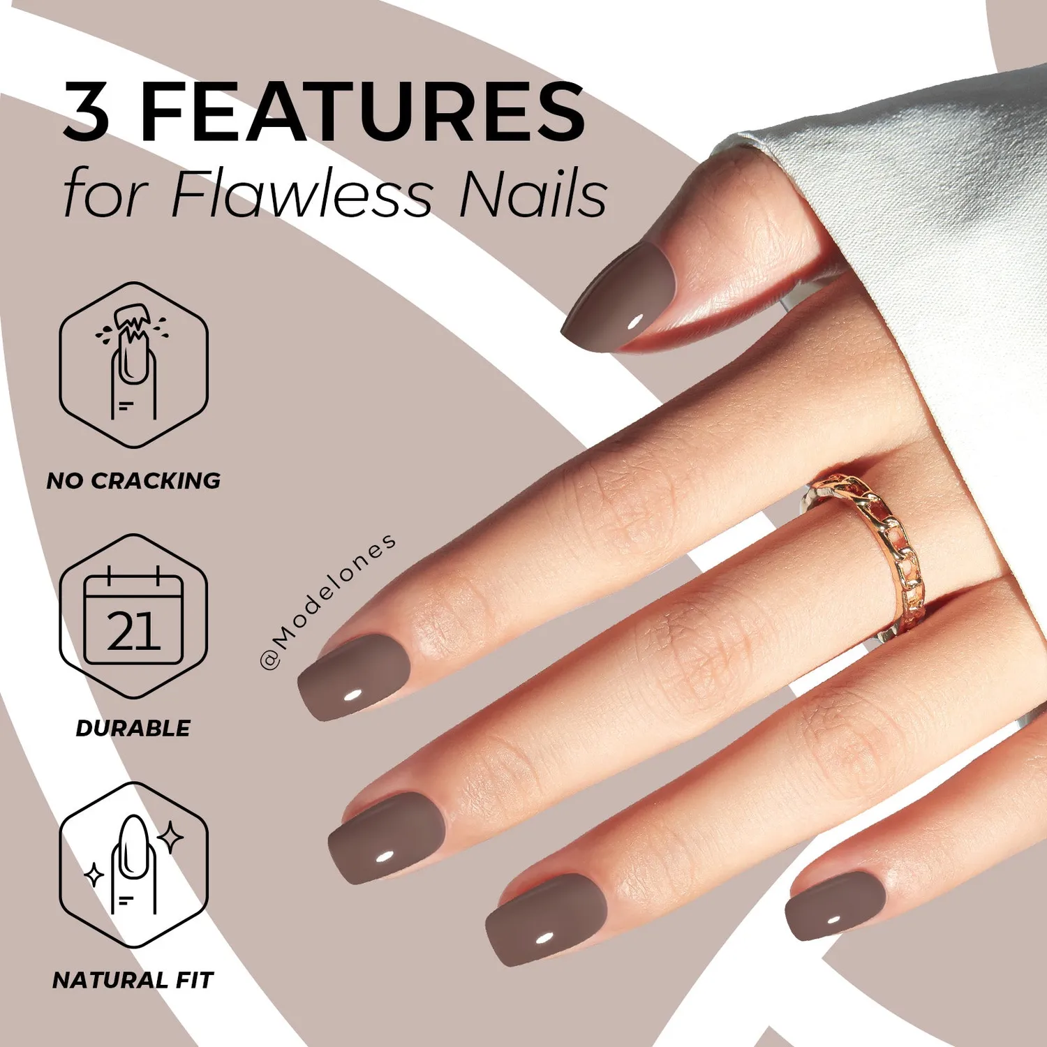 Modelones Milk Mocha lösnaglar press on beige brun
