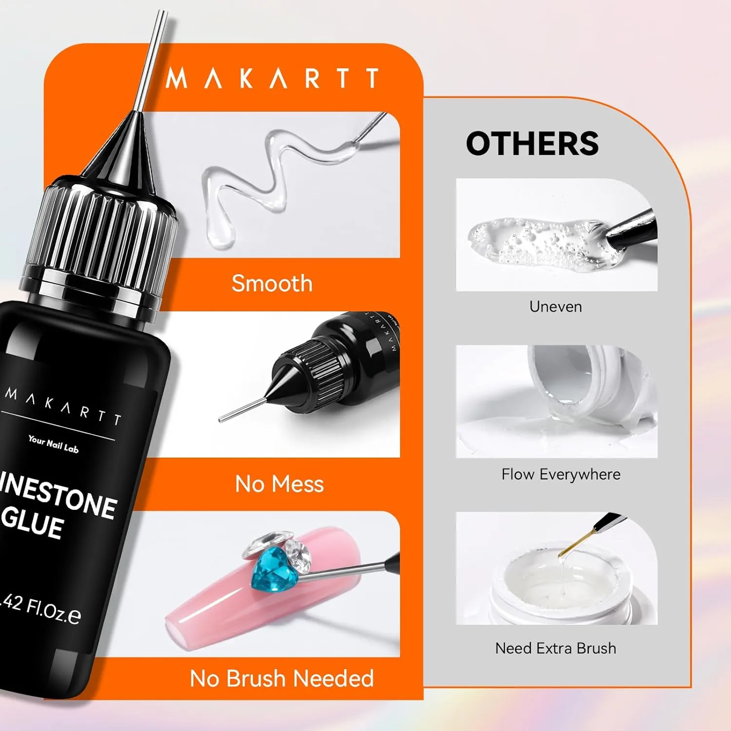 Makartt Rhinestone Glue nagellim sten-set starkt