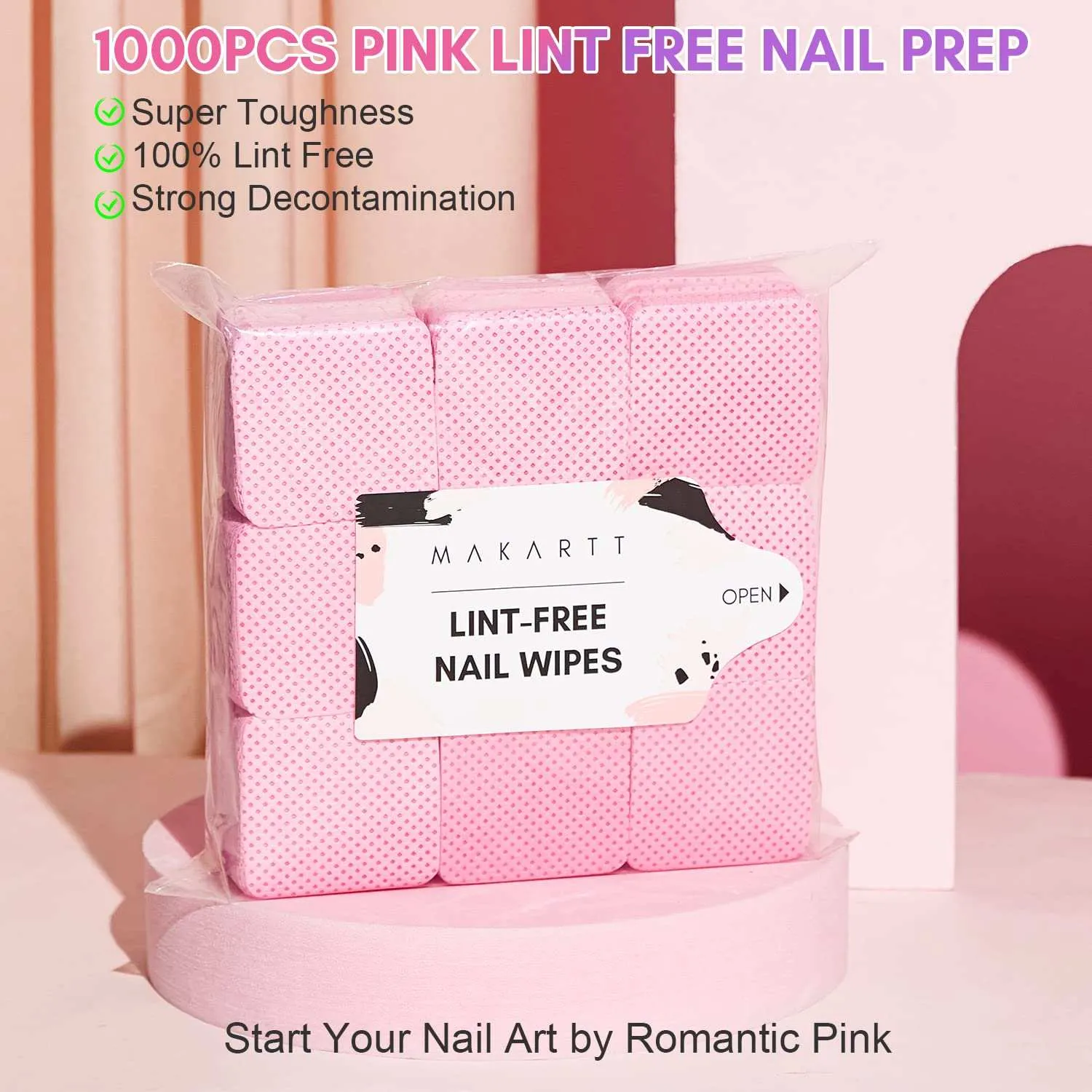 Makartt Lint-Free Nail Wipes luddfria pads 1000p