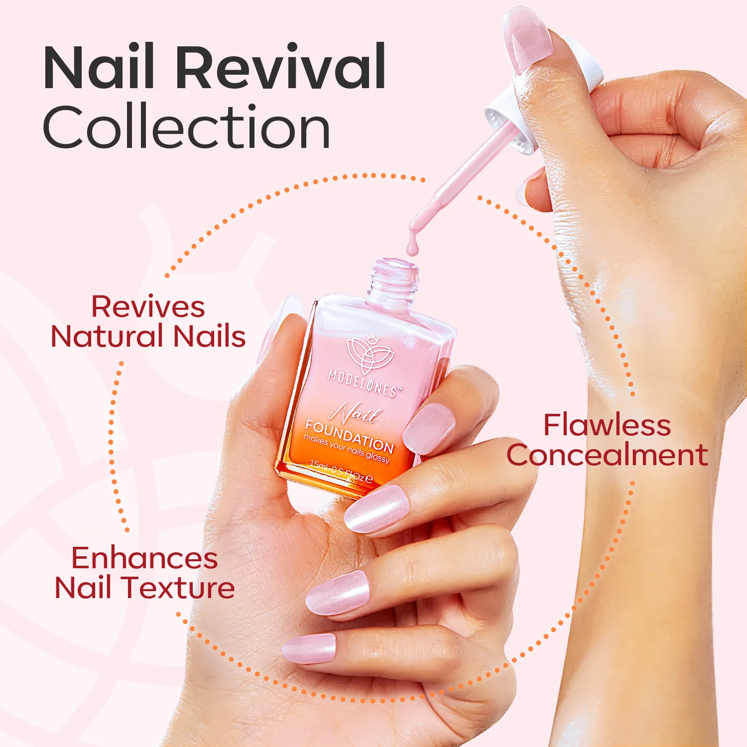 Modelones Nail Foundation Set Sparkle Pink 3-delar