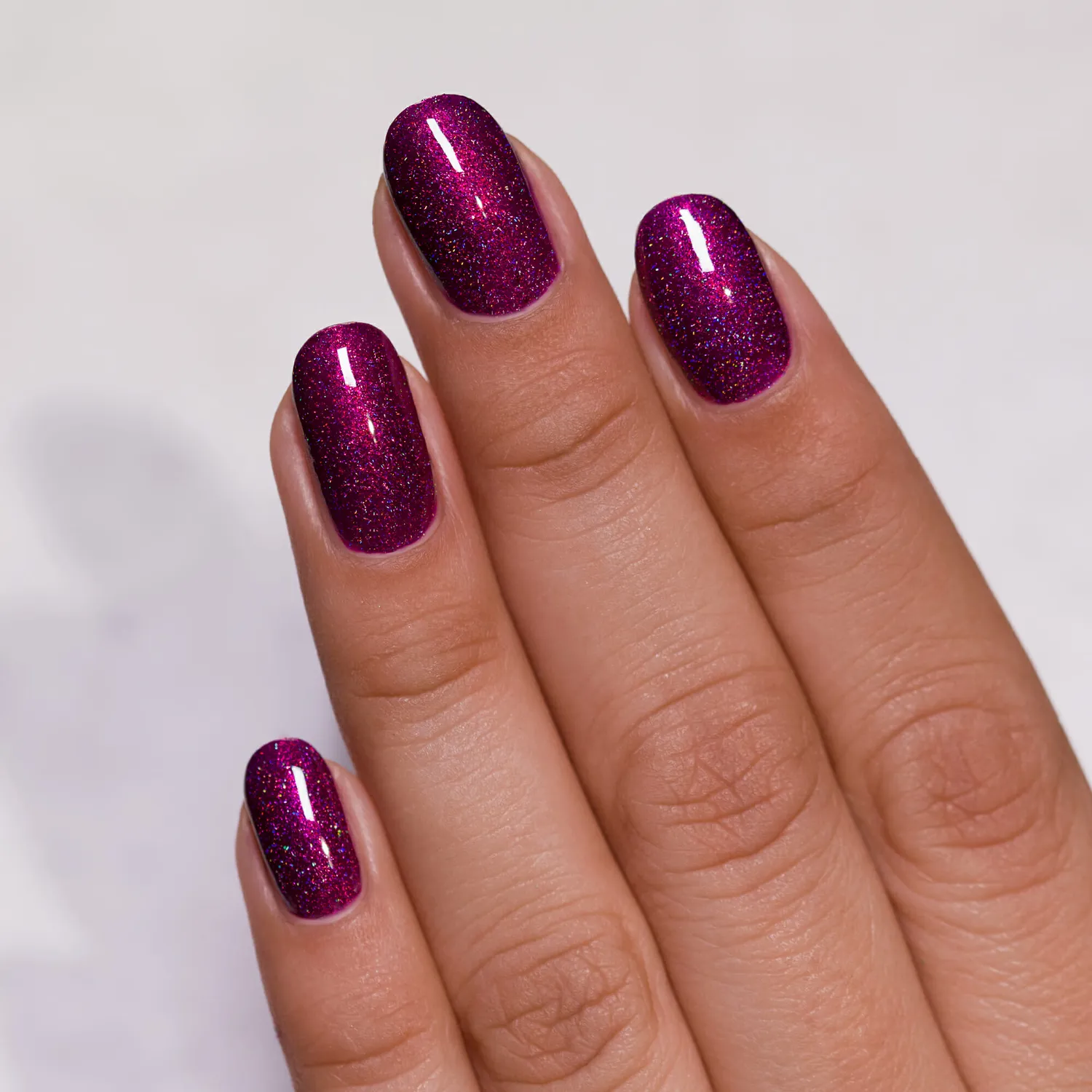 ILNP Showtime nagellack holografisk hallonröd