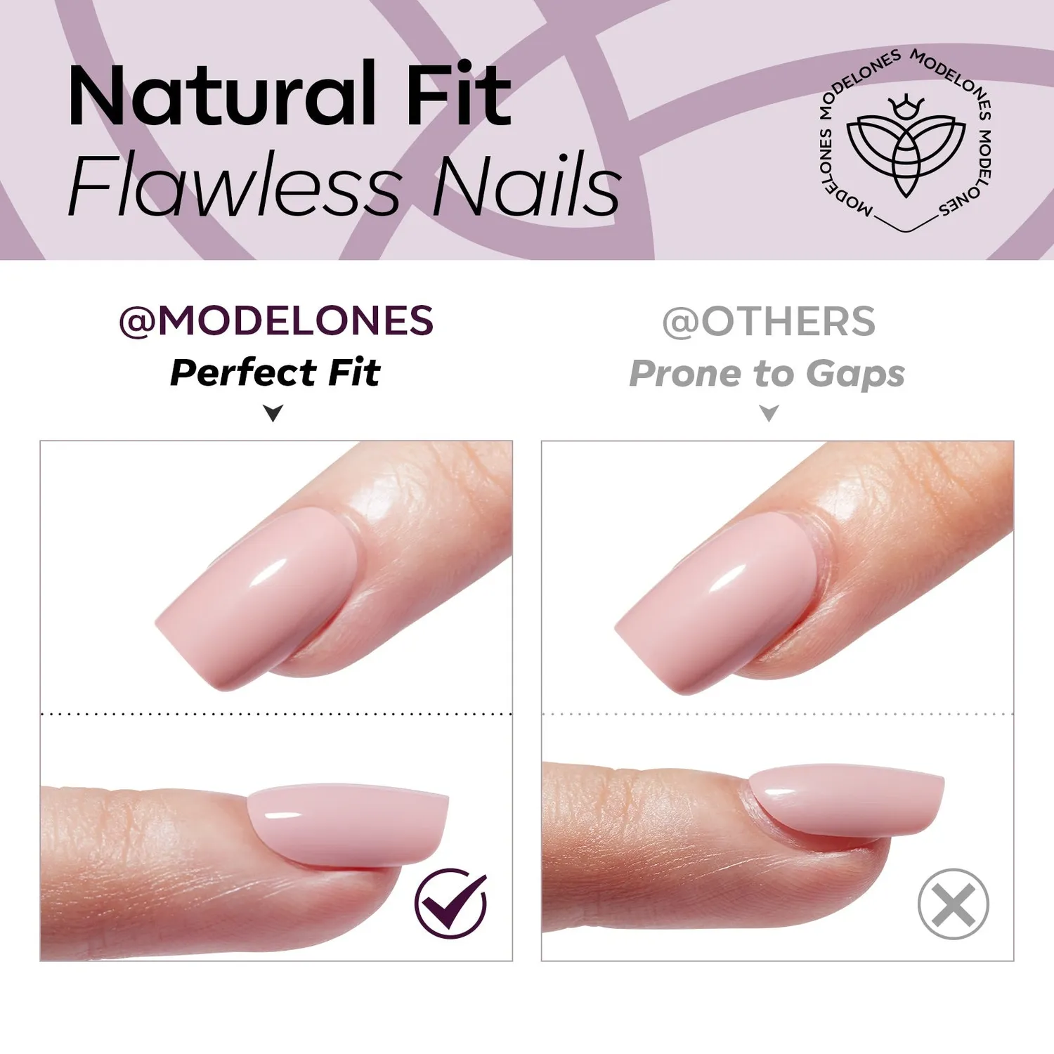 Modelones Amethyst Glow lösnaglar lila cat eye