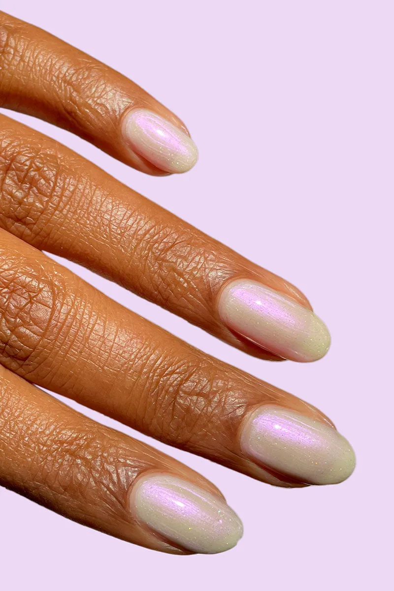 Cirque Colors Siren pärllack vit-lila hologlitter