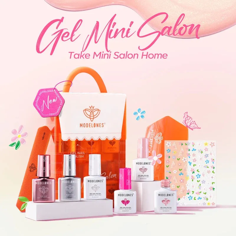 Modelones Demure Bloom gellack kit rosa med minilampa