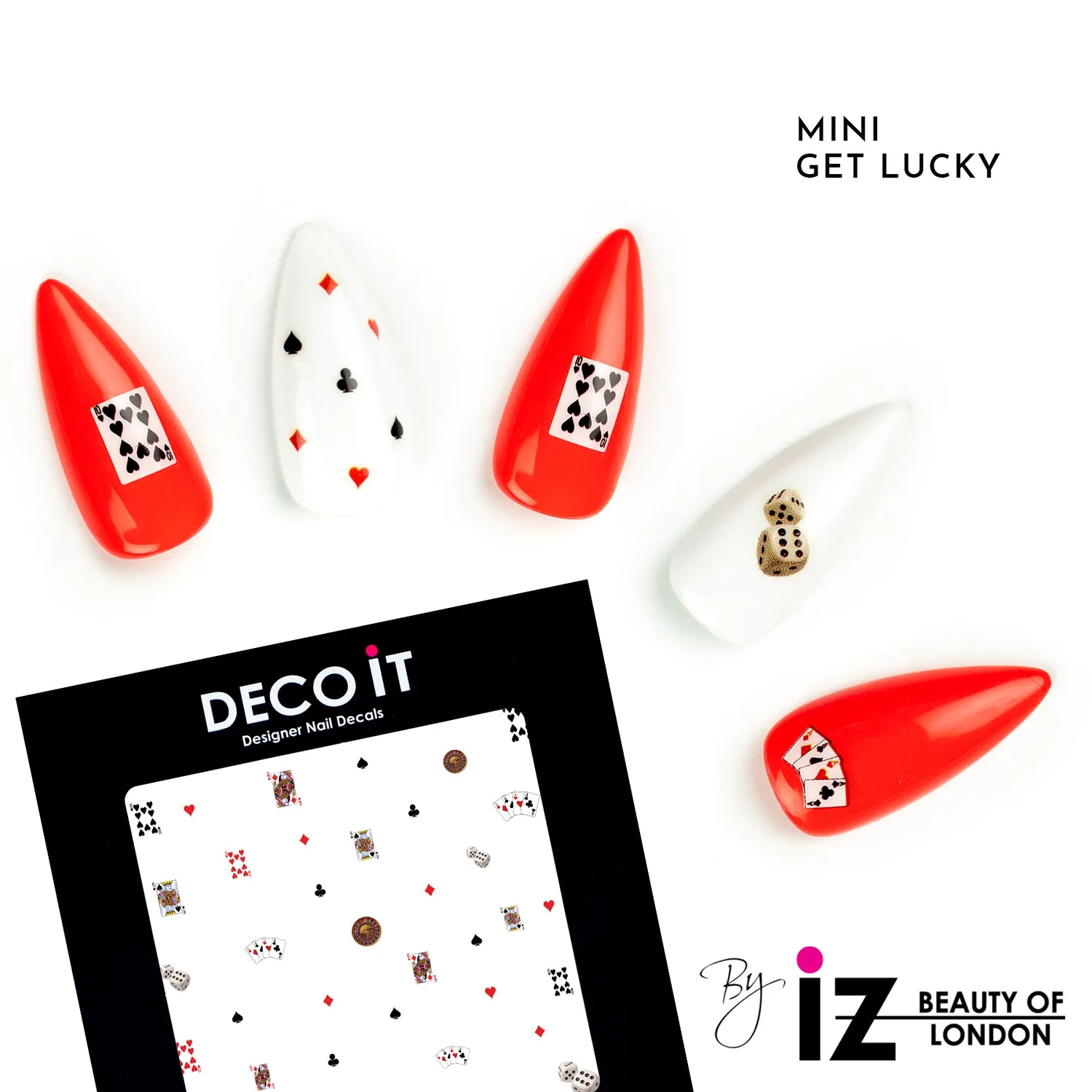 Iz Beauty Get Lucky nageldekaler mini kortlek 30 st
