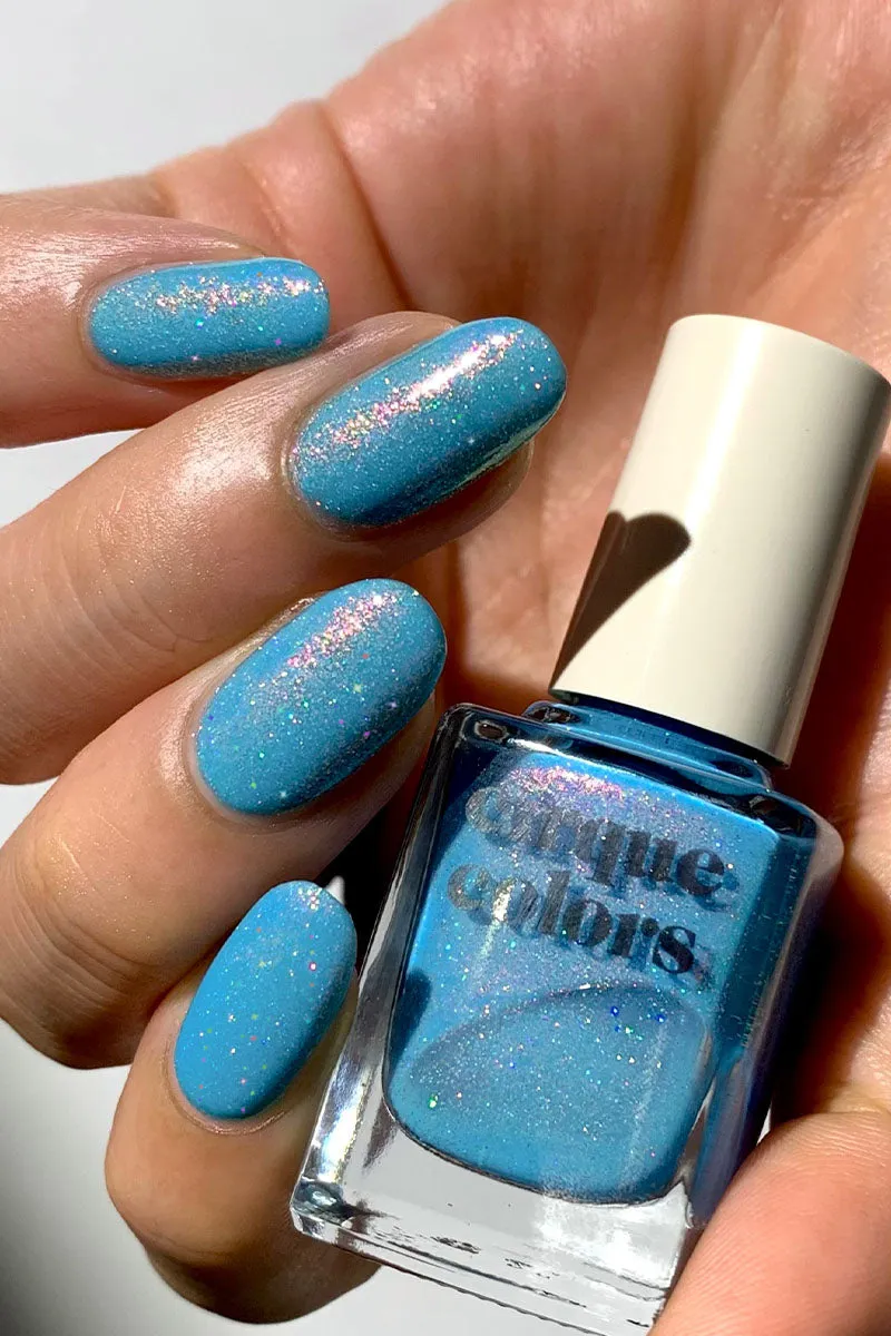 Cirque Colors Tipsy Turvy nagellack jelly blå holographic
