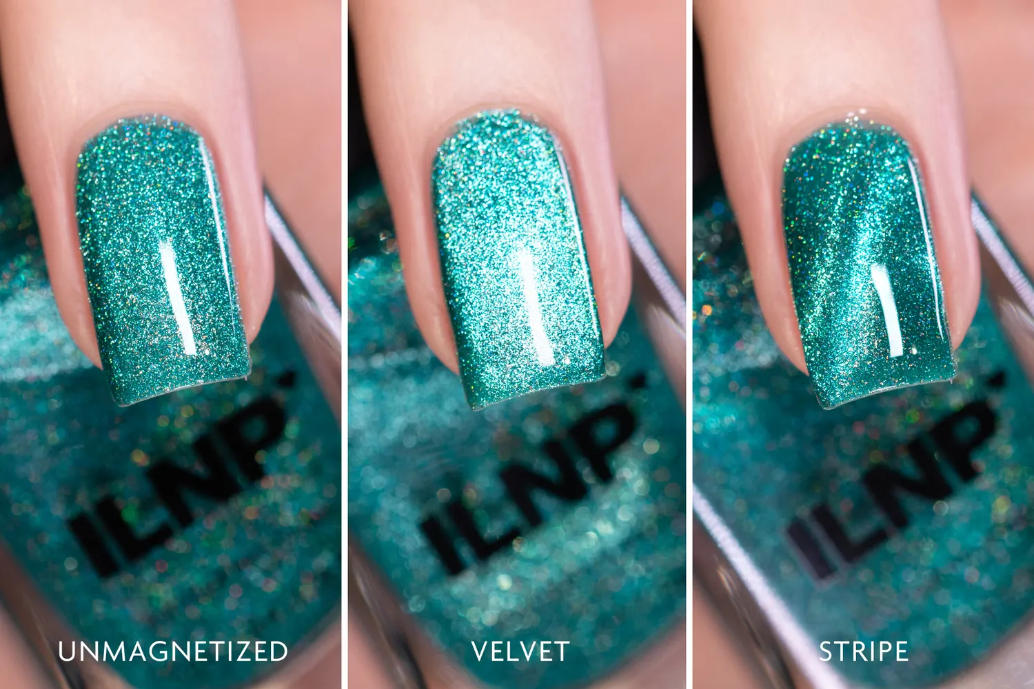 ILNP Rock Candy nagellack petrol magnetisk holo
