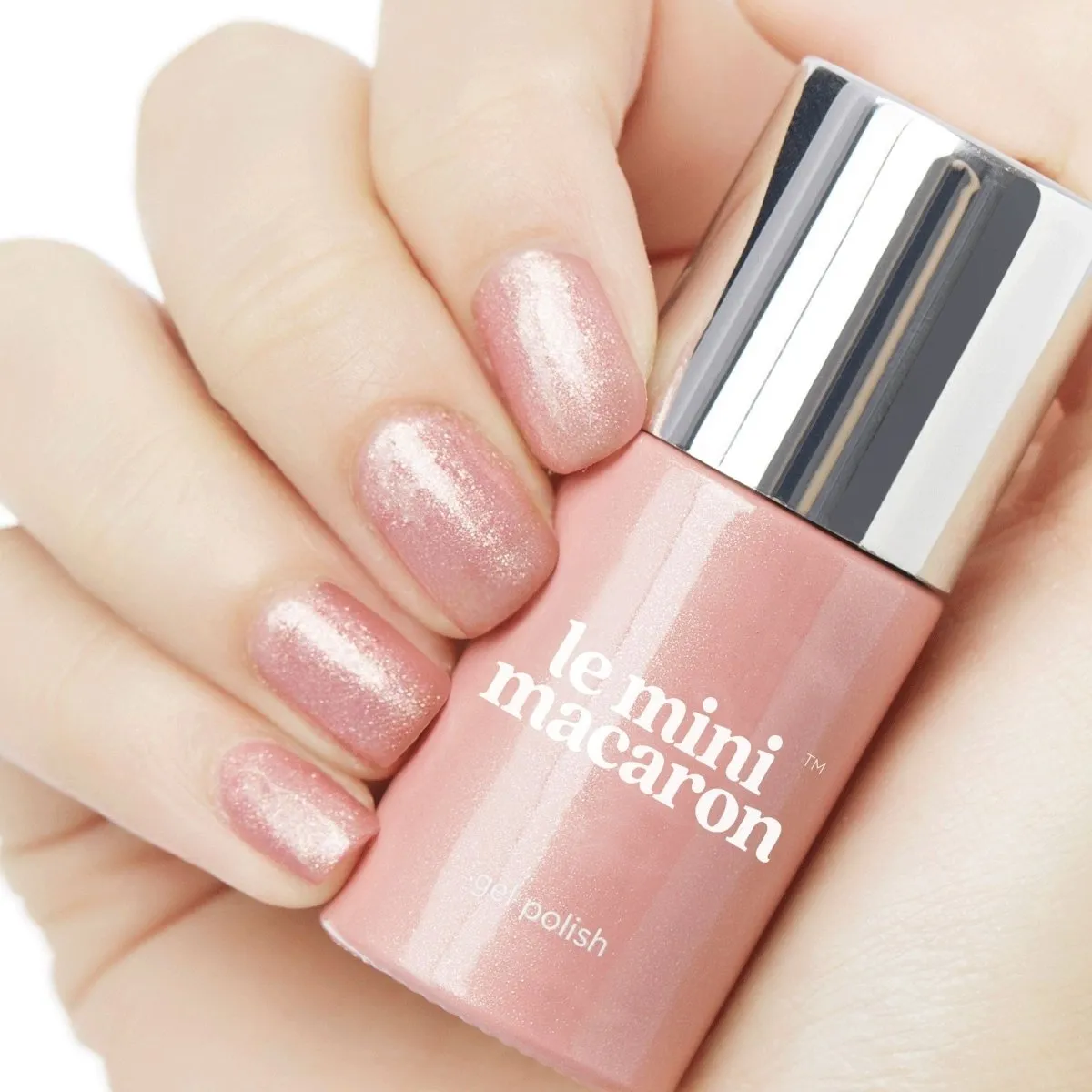 Le Mini Macaron Rose Gold gellack glitterrosa
