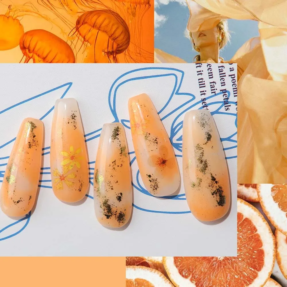 modelones luminous polygel fluorescent orange 15g selvlysande