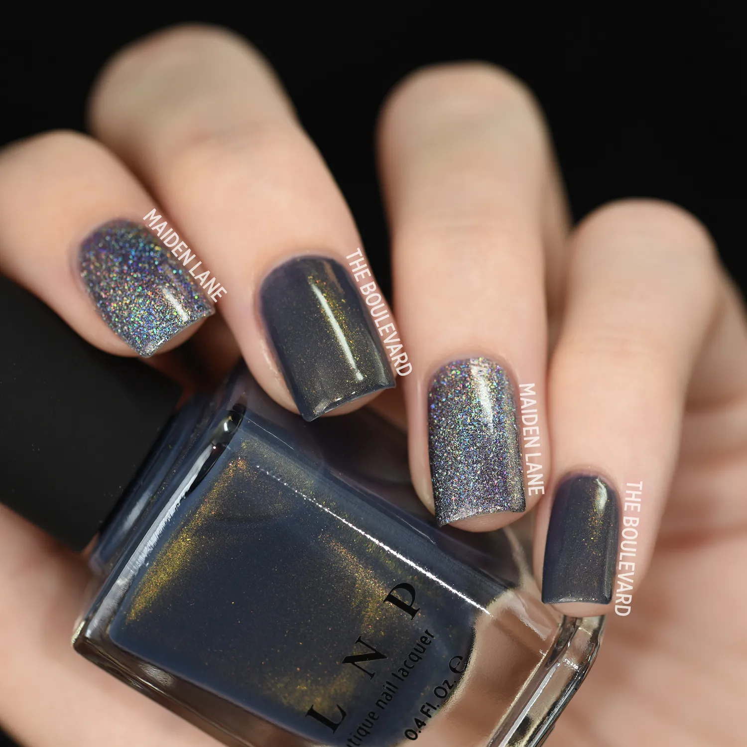 ILNP The Boulevard nagellack gråblå shimmer