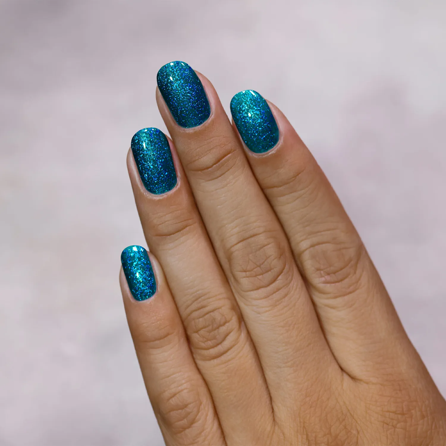 ILNP Courtyard Good Mornings nagellack teal holografisk