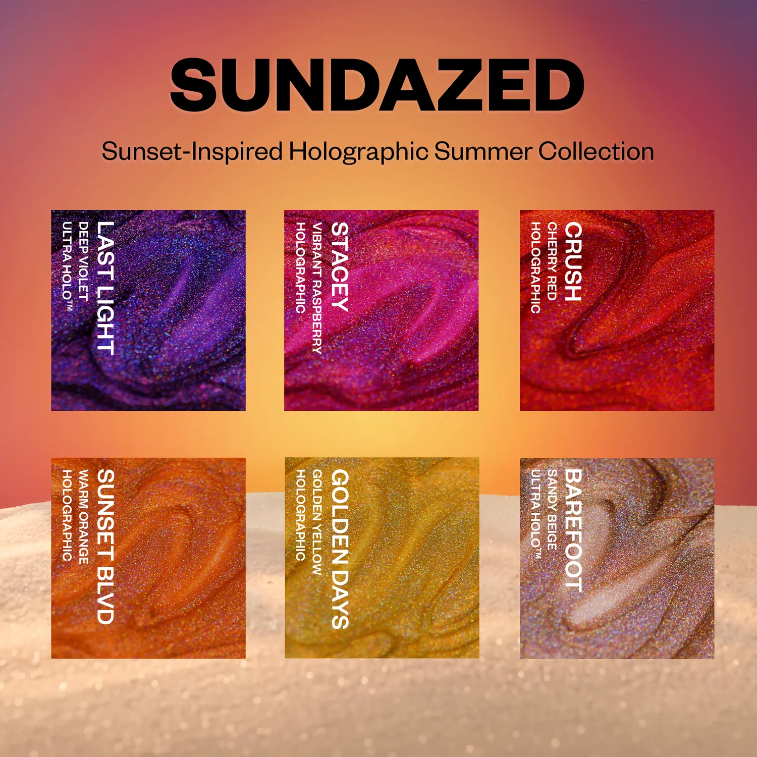ILNP Sundazed Collection nagellackset 6-pack holografisk