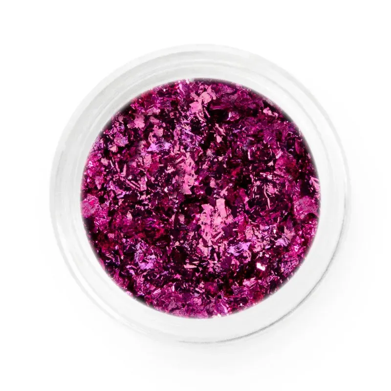Iz Beauty Metallic Magenta Chrome Flakes nagelflagor rosa