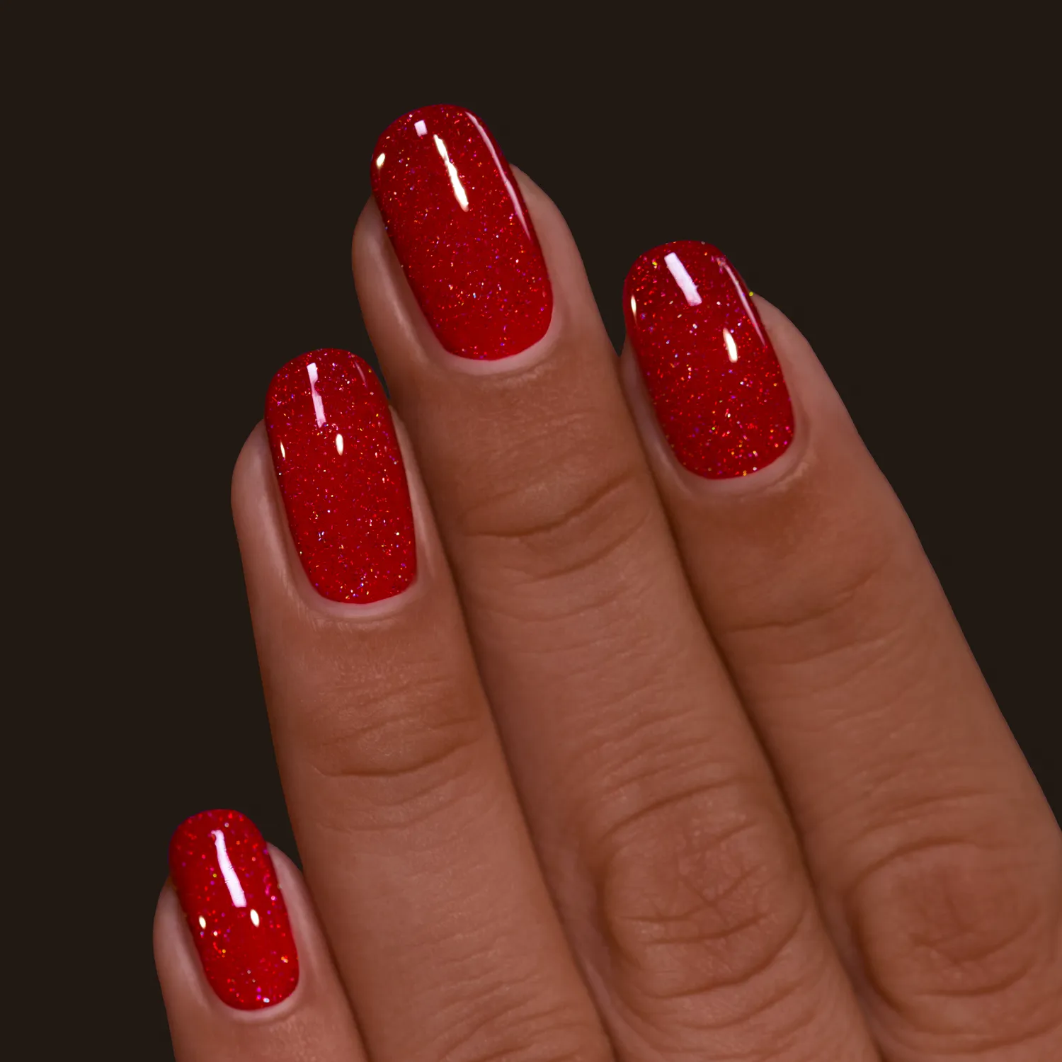 ILNP Joy nagellack röd holografisk jelly