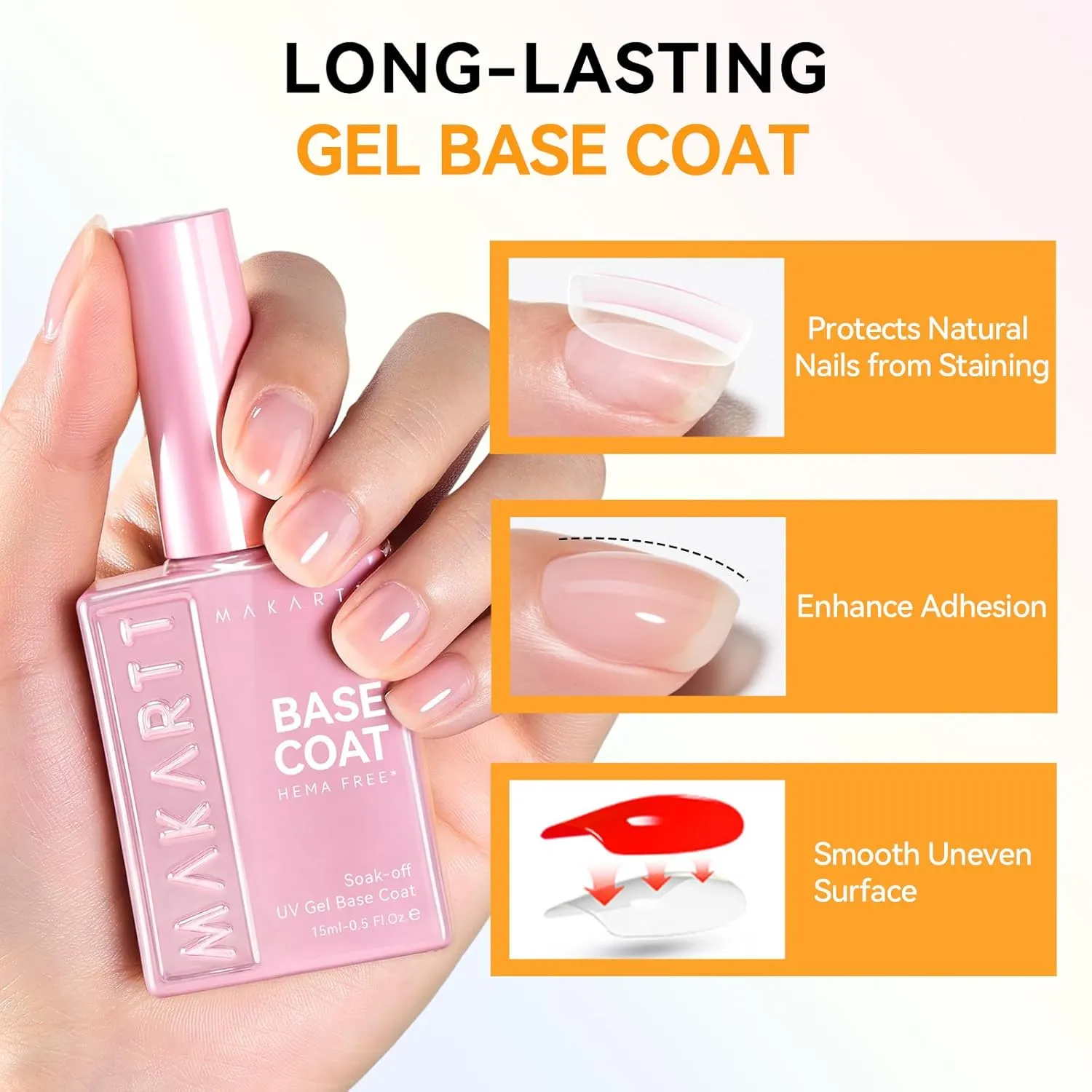 Makartt Hema-Free Gel Top and Base Coat lack 2-pack hemafri