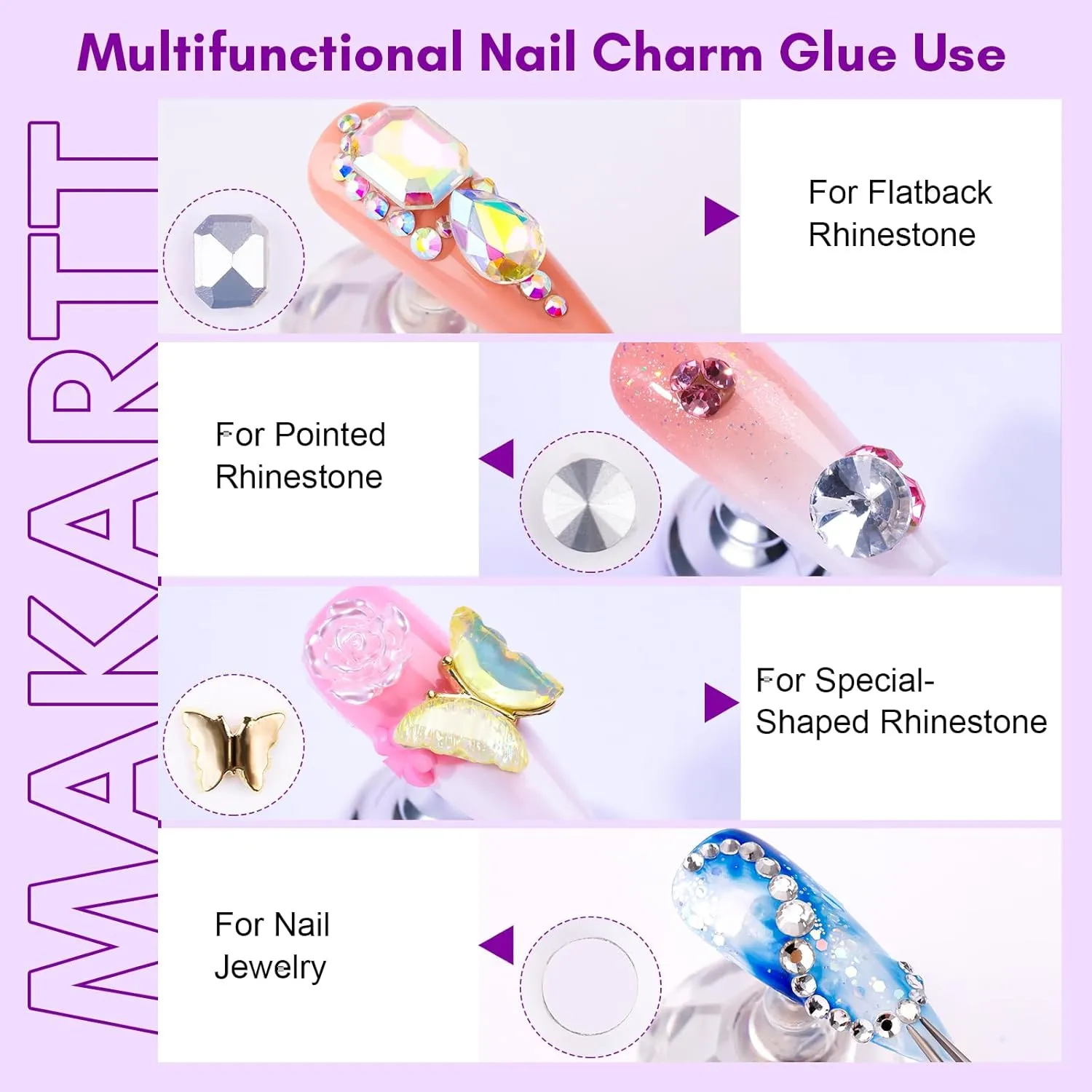 Makartt Super Strong Rhinestone Gel nagellim 15ml