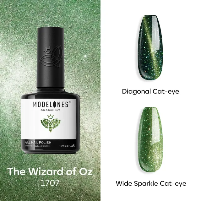 Modelones Inspire Gel The Wizard of Oz gellack 15 ml grön cat eye