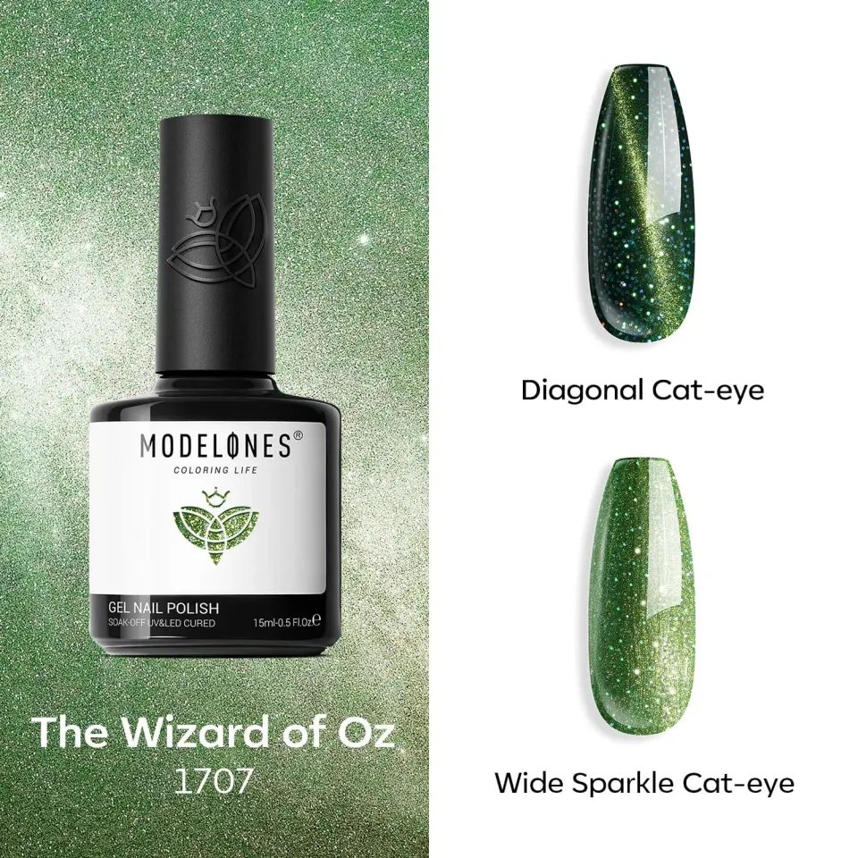 Modelones Inspire Gel The Wizard of Oz gellack 15 ml grön cat eye
