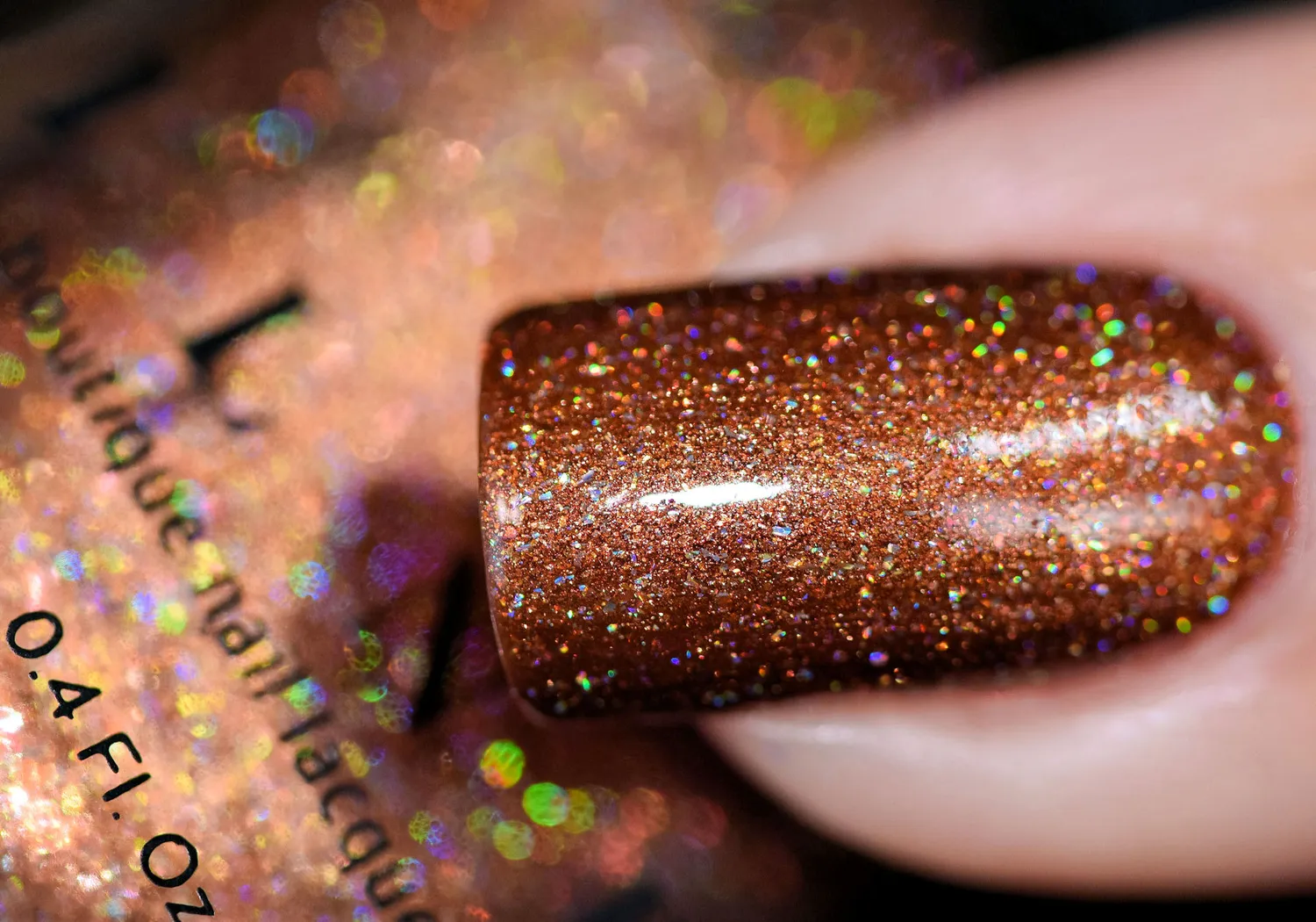 ILNP Cabin Fever nagellack bränd orange holographic