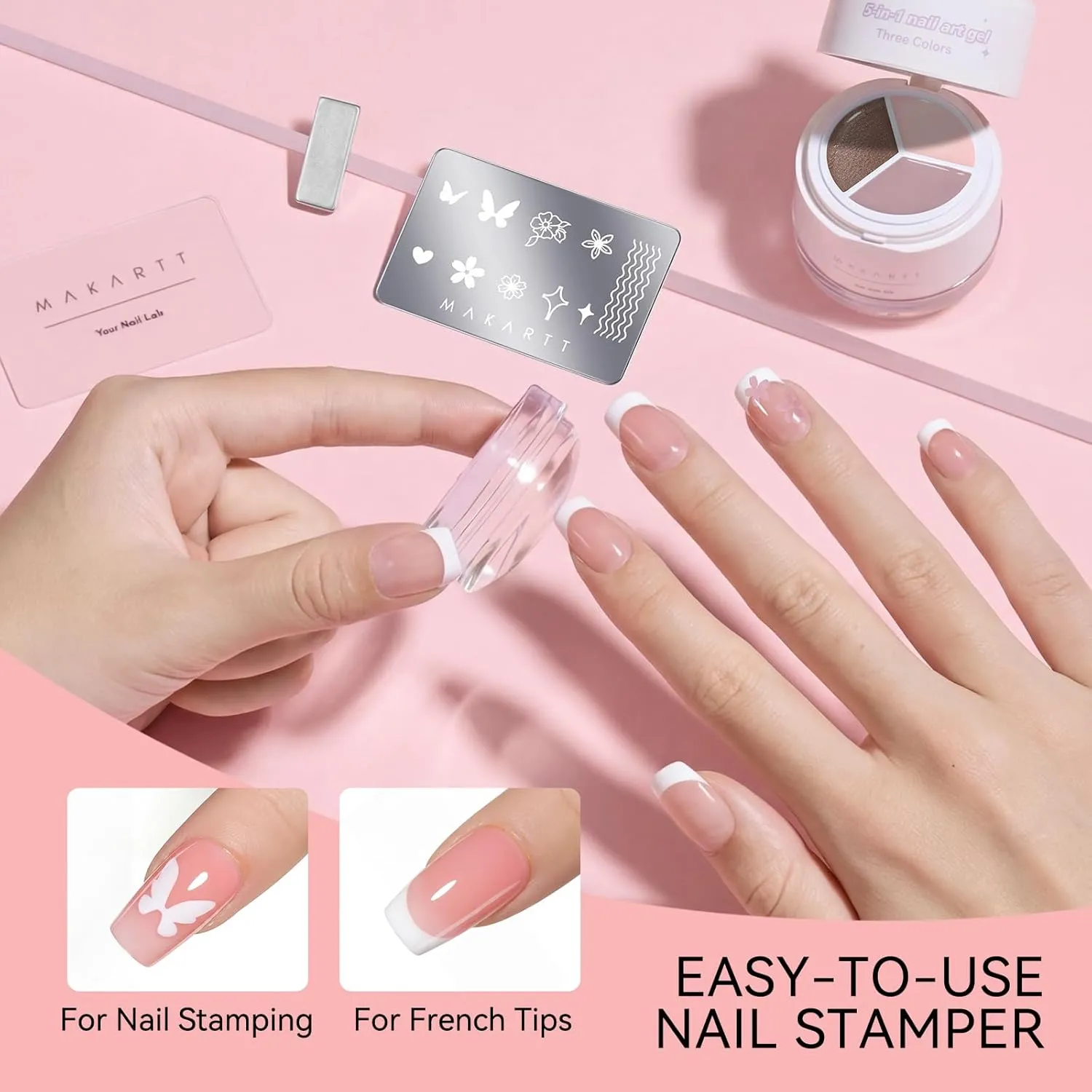 Makartt ColorPot Petal Veil nagelkit mini UV-lampa 5-i-1