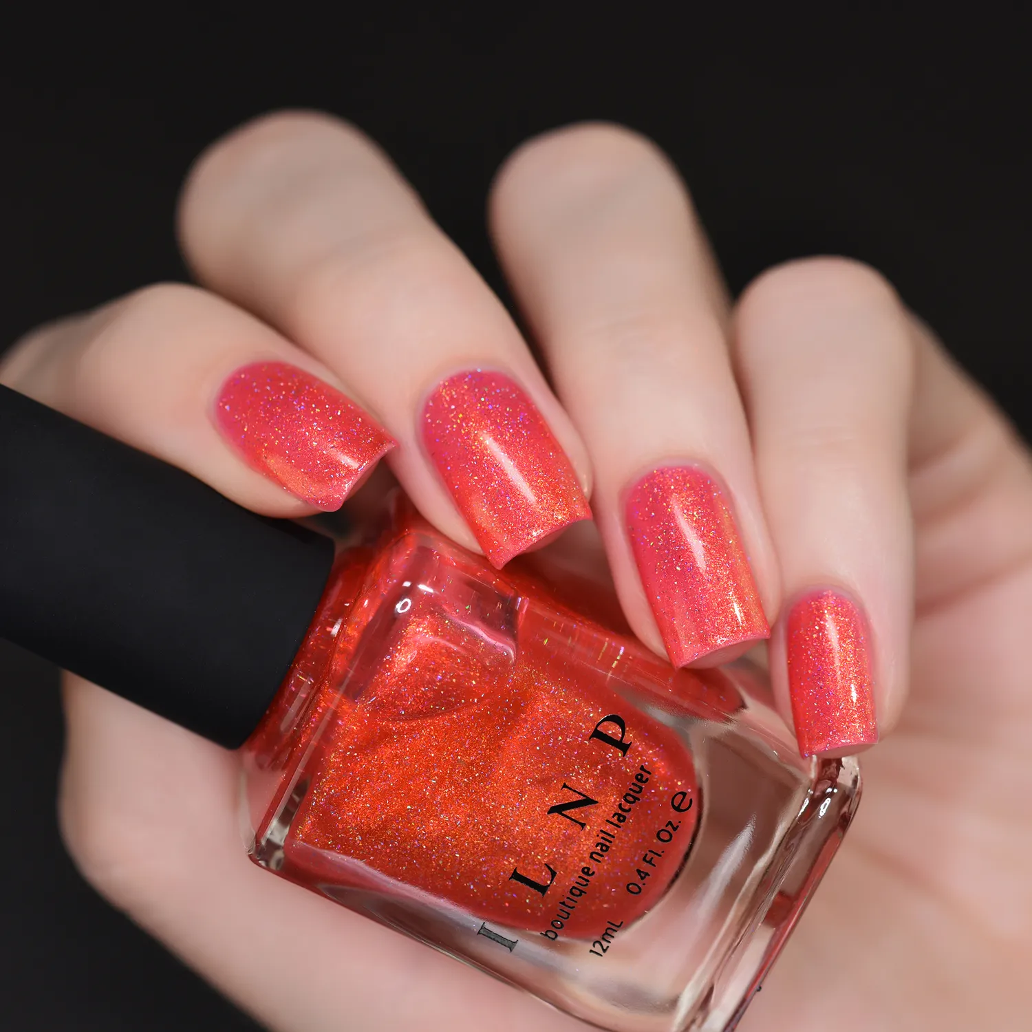 ILNP On Location nagellack orange korall holografiskt