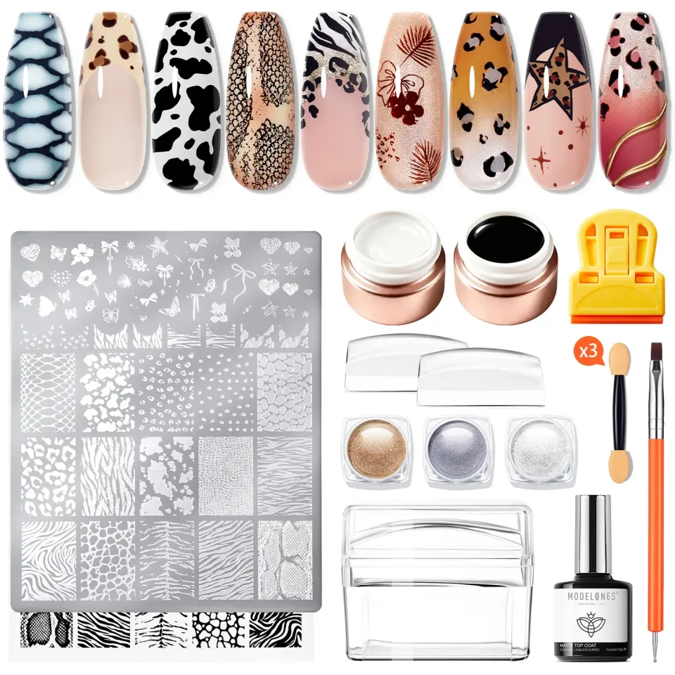 Modelones Animal Prints stampingkit nagelkonst