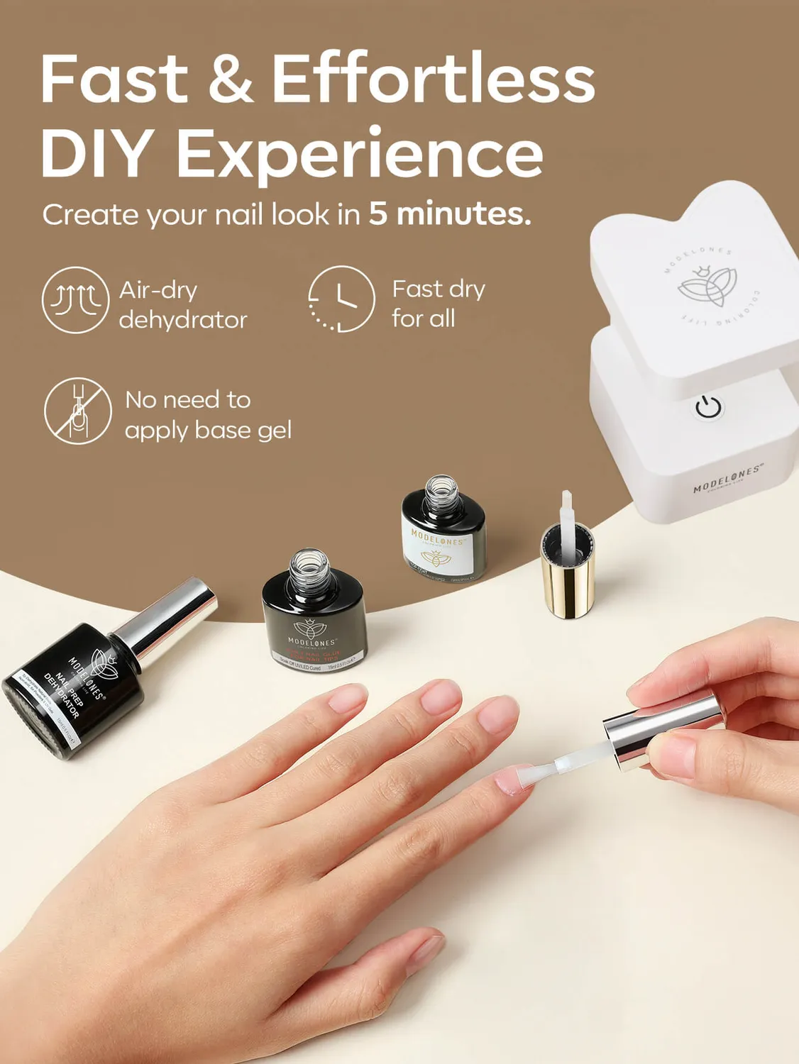 Modelones 4-i-1 nagellim + prep + top 15 ml