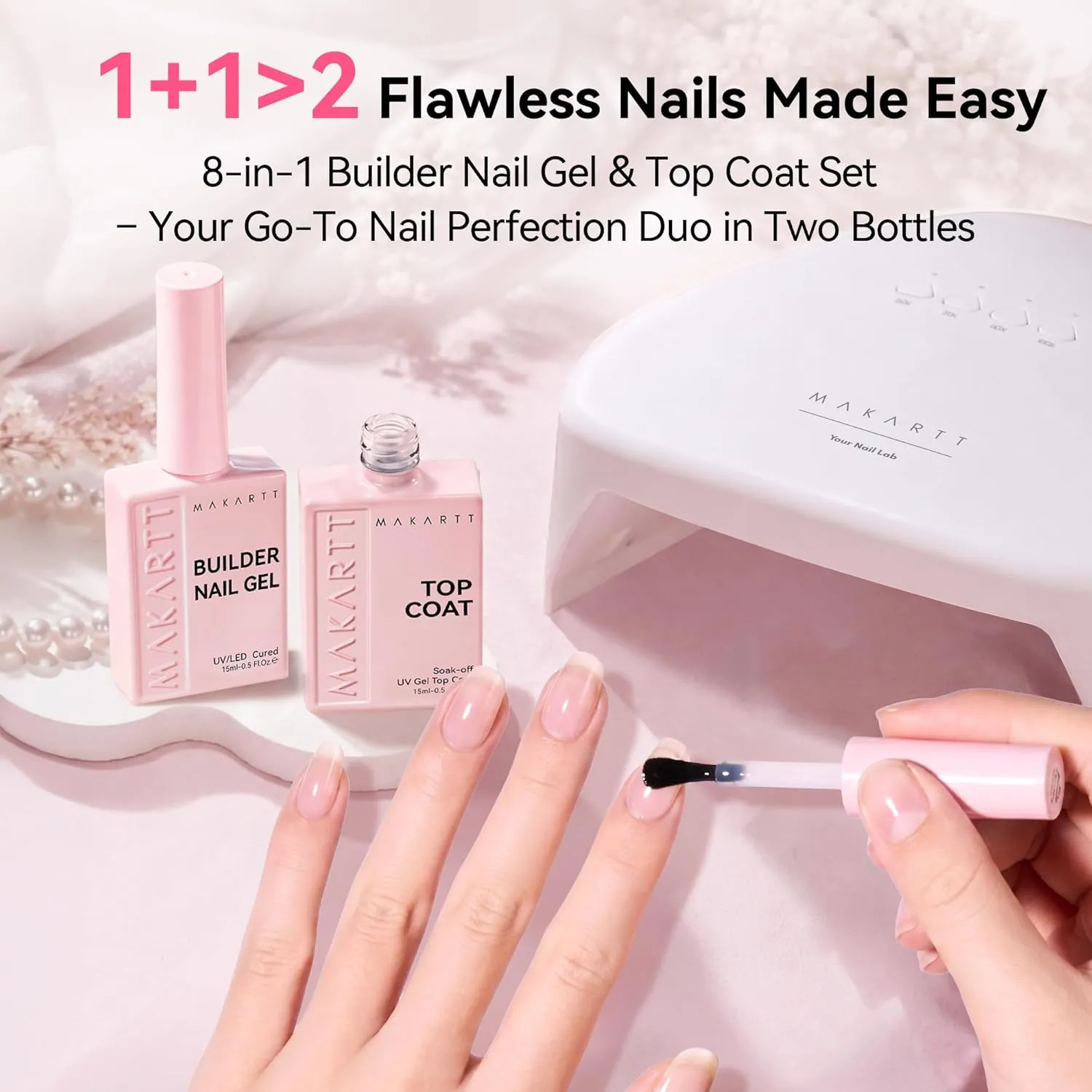 Makartt Builder Base Top Coat kit nude pink täckande