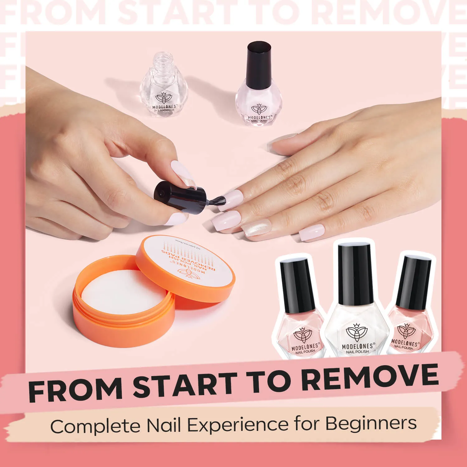 modelones Gossip nagellack 6-pack nude rosa skimrande